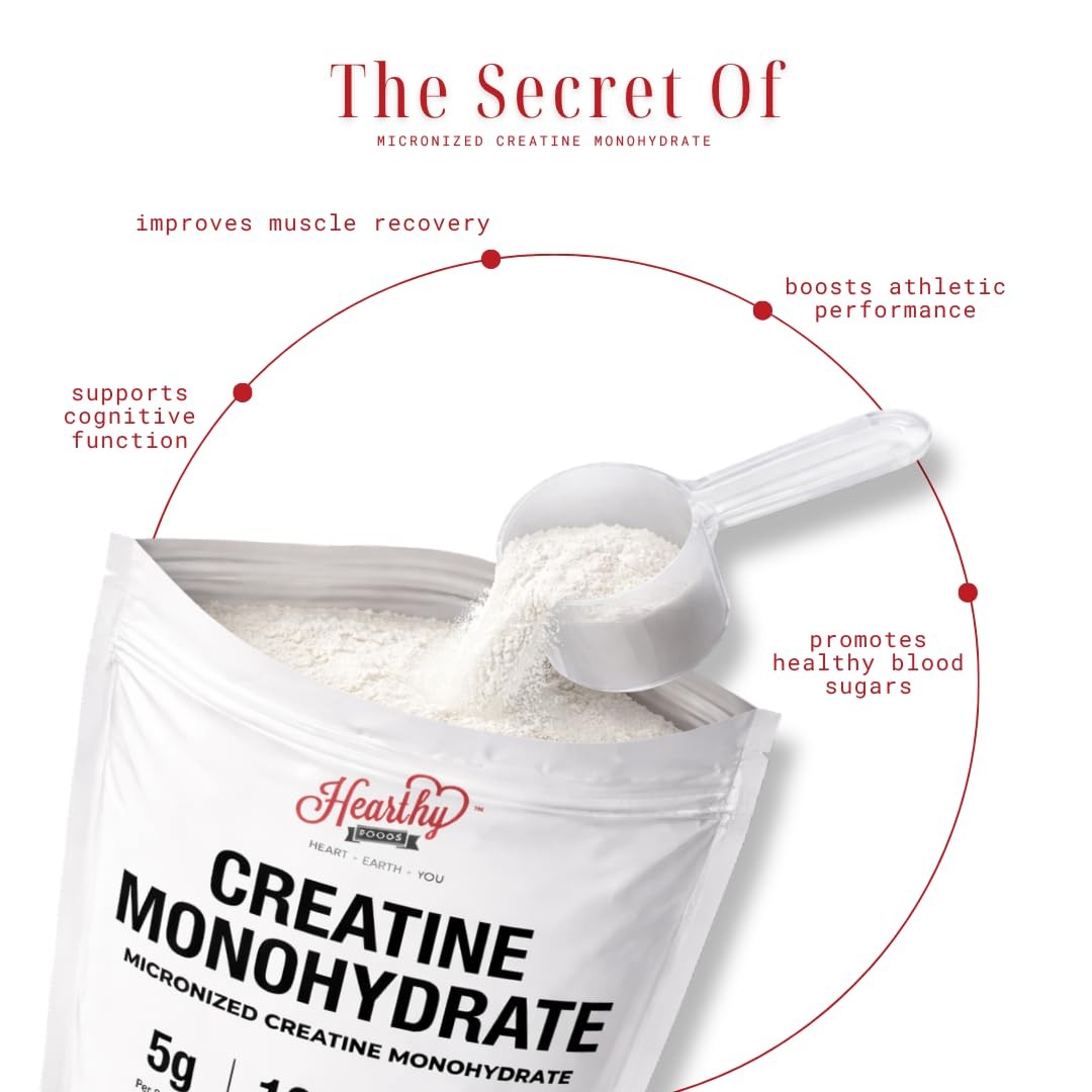 Creatine Monohydrate Micronized Powder 500G 100 Servings, 5000mg Per Serving…