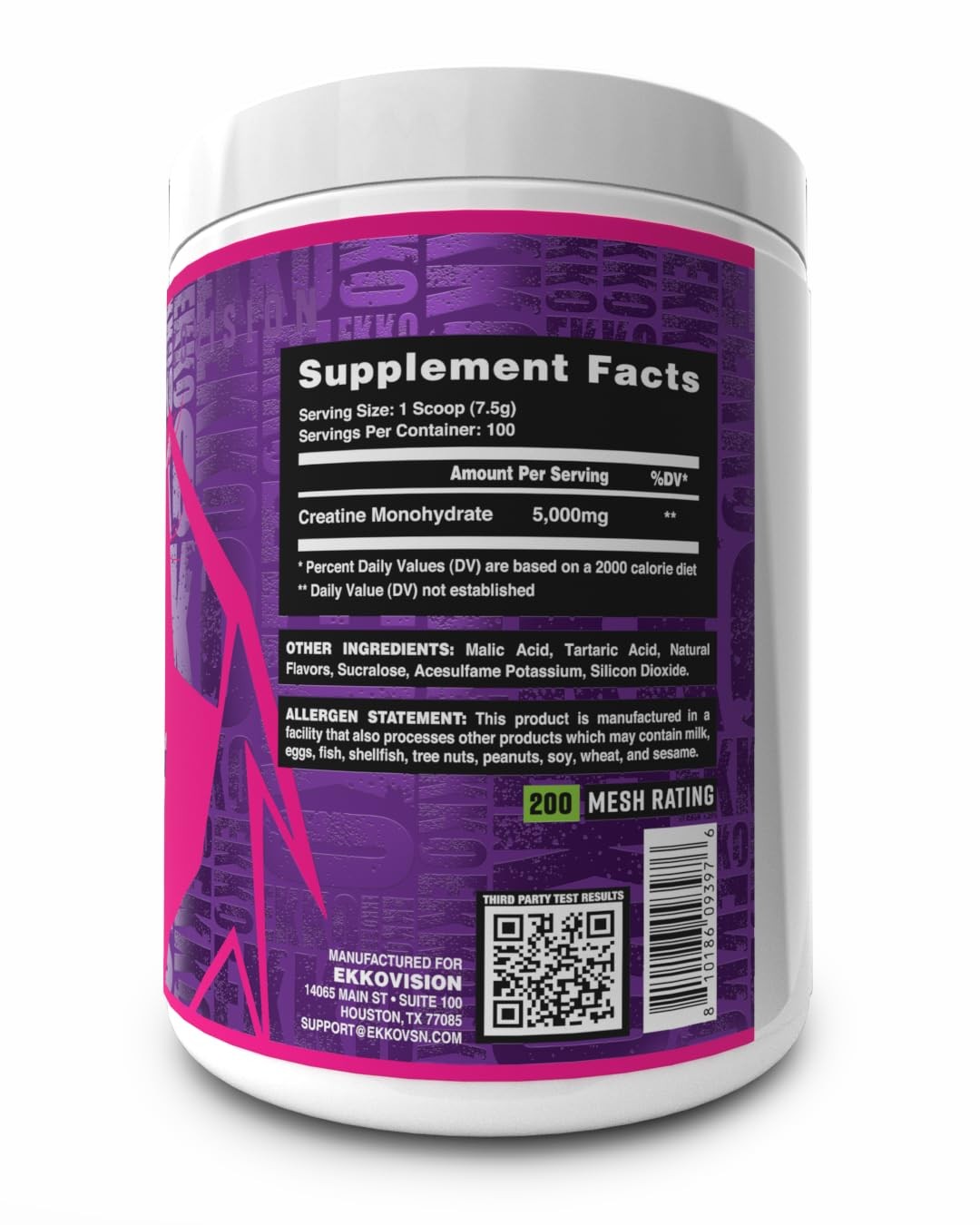 Creatine Monohydrate Powder, Micronized, Grape, Pre Workout & Post Workout Su…