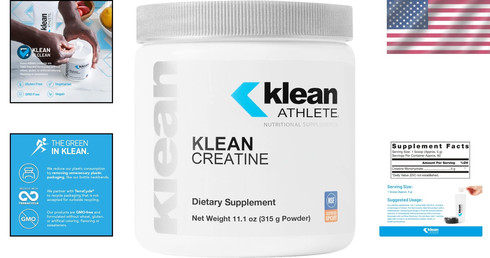 Klean Creatine Powder – Muscle Strength & Recovery – 11.1 oz