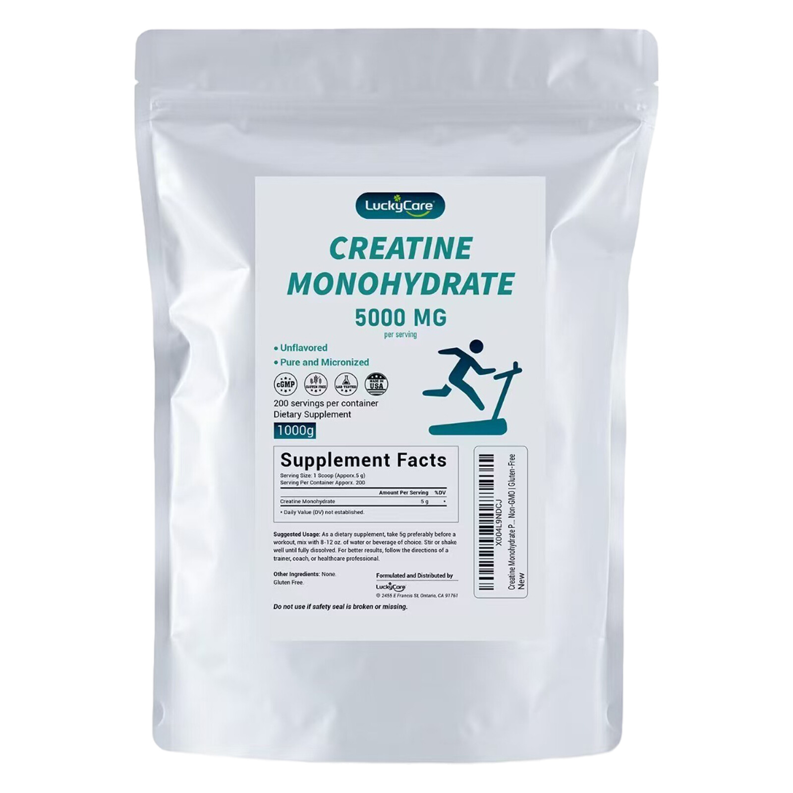 Creatine Monohydrate Powder 1000g NON-GMO 100% Pure Creatine Powder 200 Servings