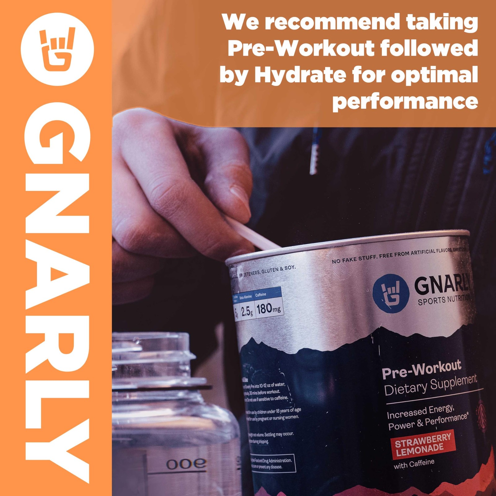 Gnarly Nutrition Hydrate Electrolyte Powder Orange Pineapple Exercise Hydration