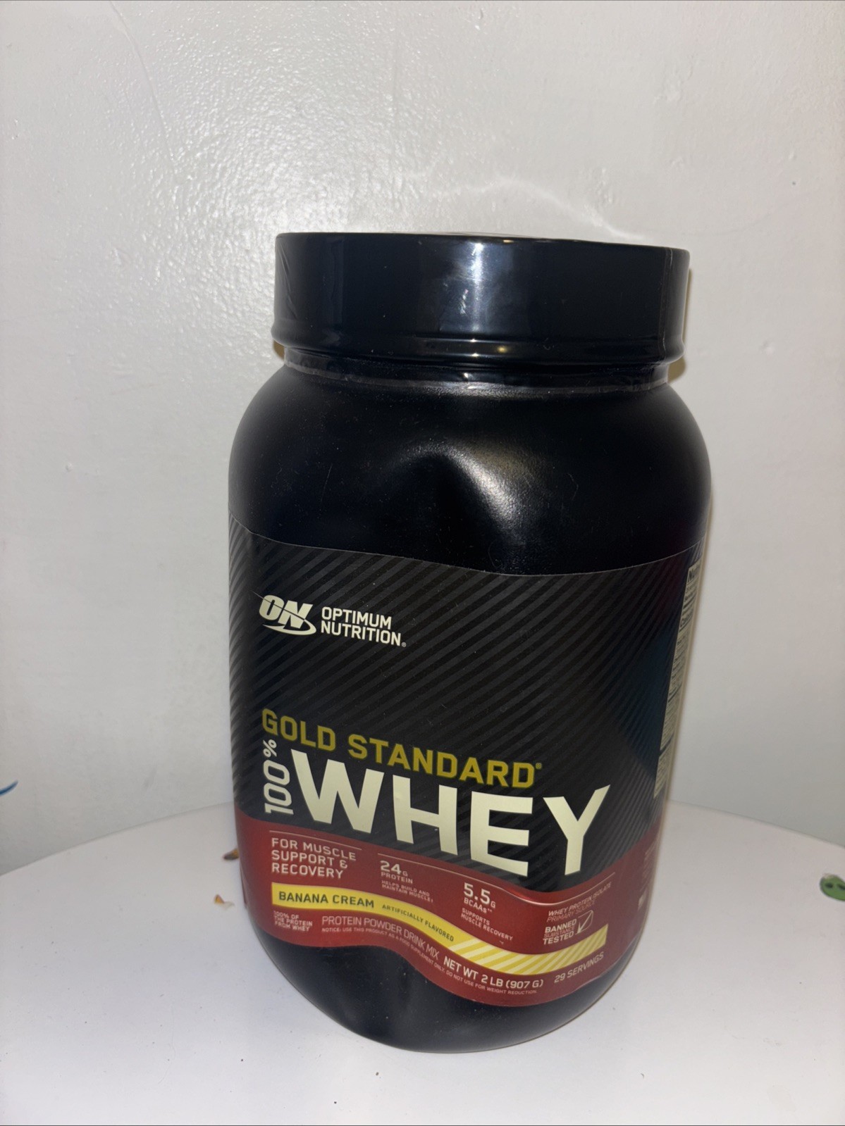 NEW Optimum Nutrition Gold Standard 100% Whey Protein Banana Cream 2 lb EX02/26