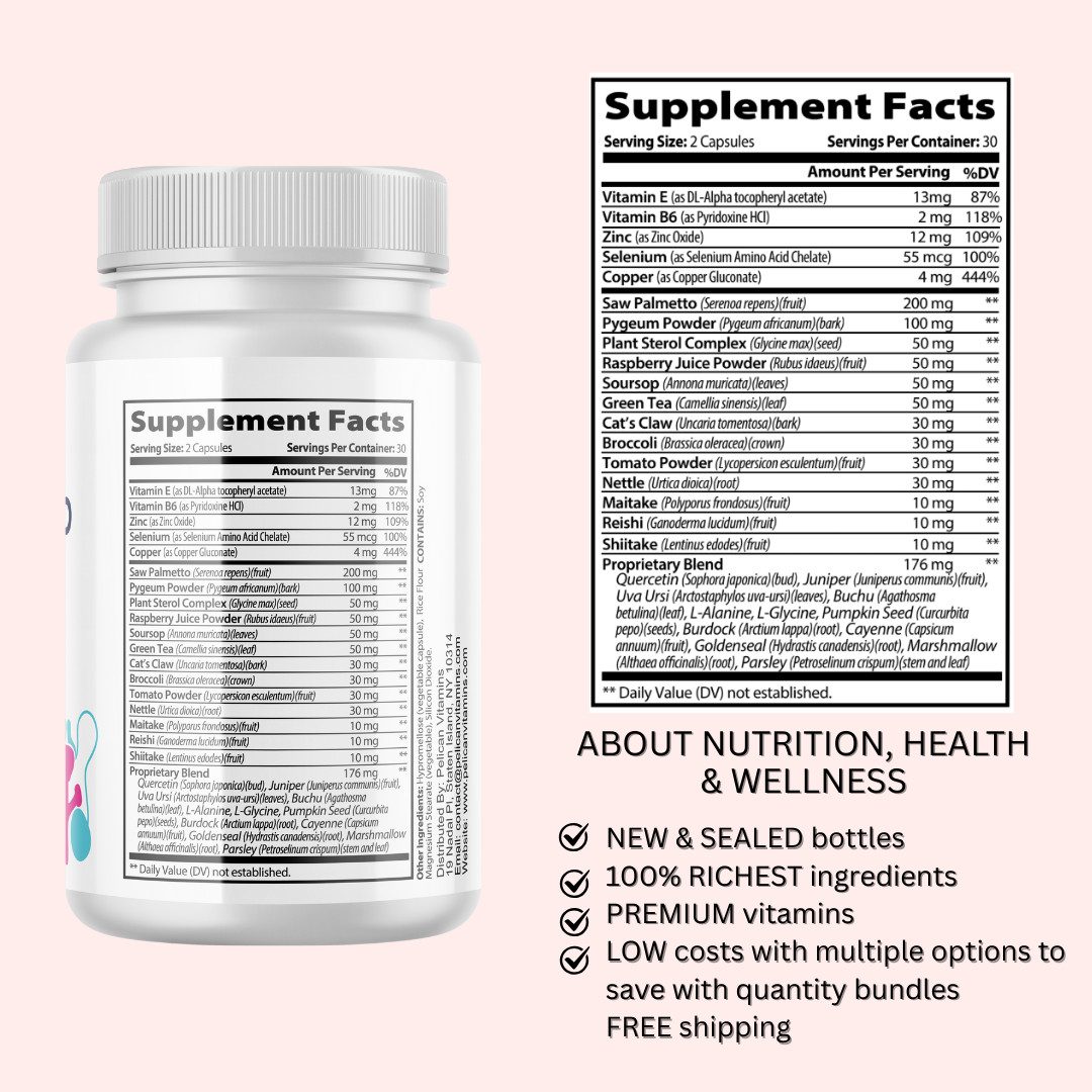 Flow Care PRO- Prostate Support- 5 Bottles- 300 Capsules
