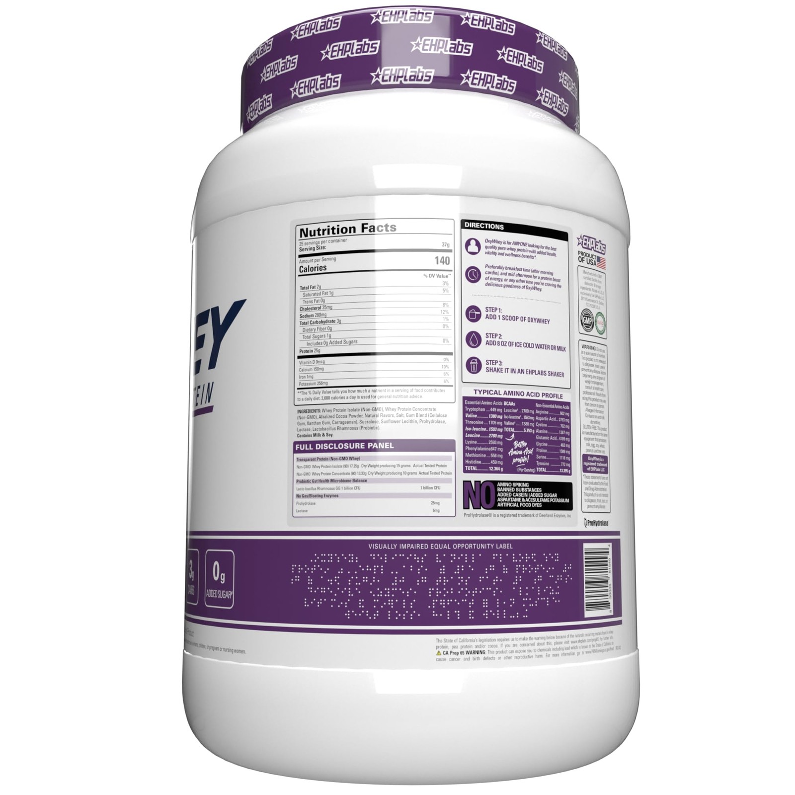 EHPlabs OxyWhey Whey Protein Powder Protein Shake – 25g of Whey Protein Isolate