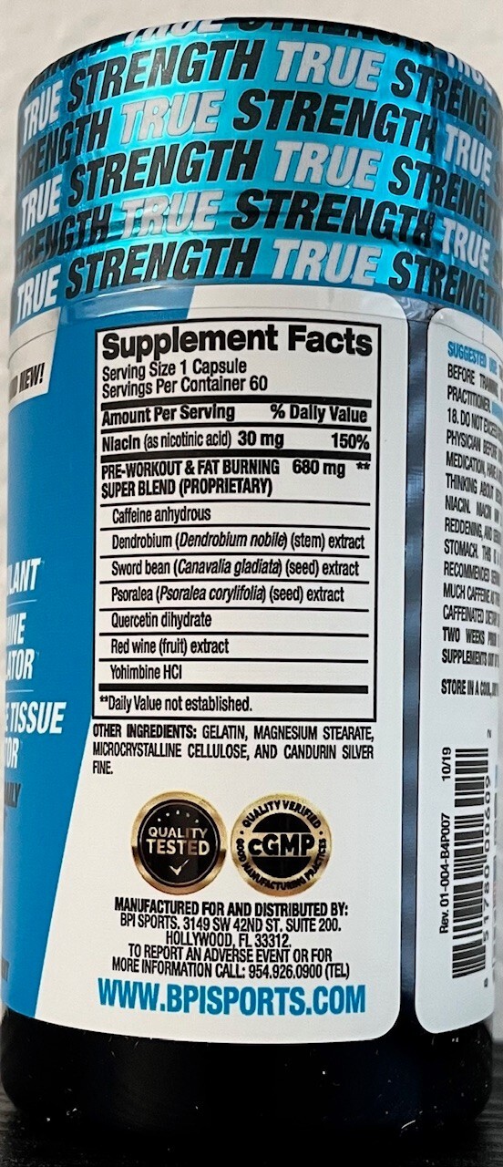 BPI Sports B4 Thermogenic The Once Daily Fat Burner, 60 Count