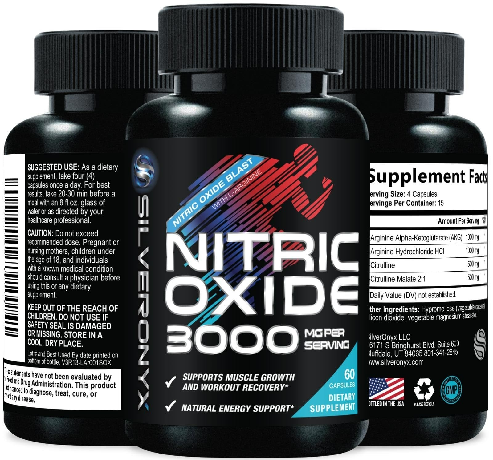 Extra Strength Nitric Oxide Booster – L-Arginine & Citrulline – 240 Capsules