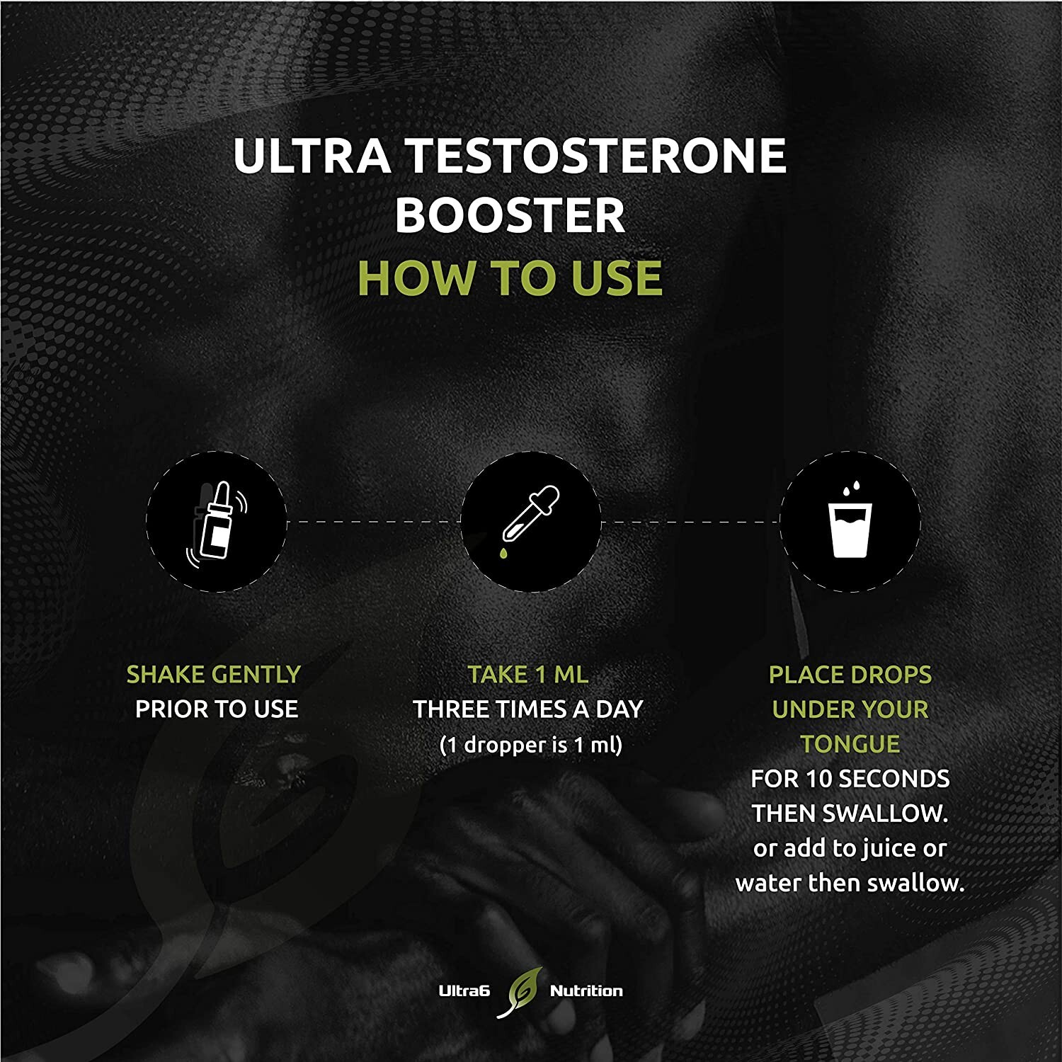 Ultra6 Nutrition Testosterone Booster Liquid Men Women Endurance Fast Absorption