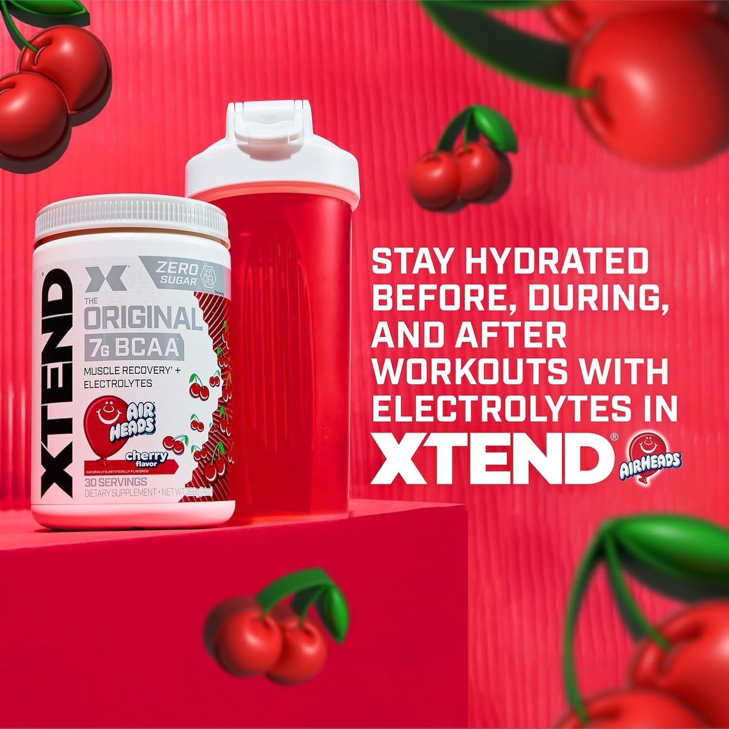 XTEND The Original 7G BCAA Cherry Flavor 30 Servings 399 G (14 Oz) BB: 3/2026