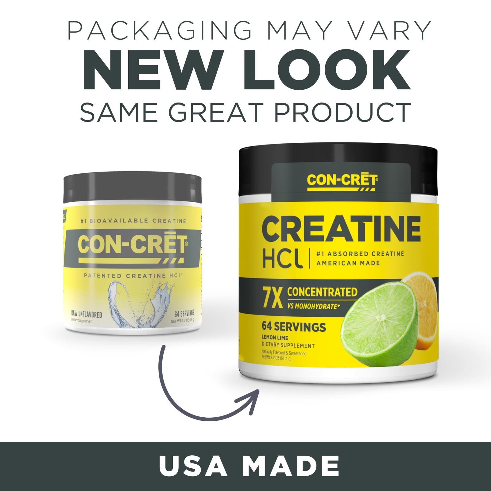 CON-CRET Creatine HCl Powder | Muscle, Cognitive, 64 Servings, No Color