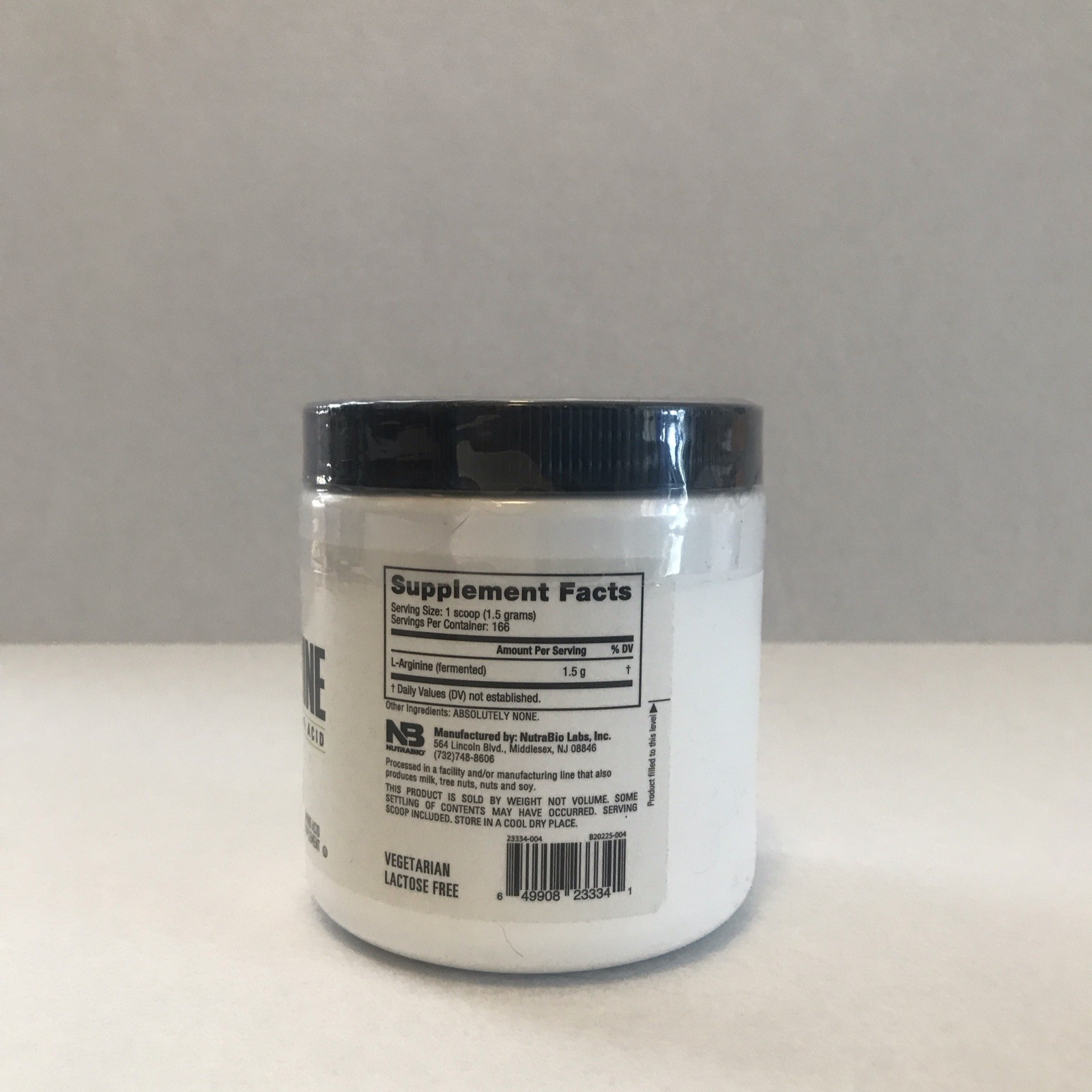 NutraBio L-Arginine Amino Acid Powder 8.8 oz Unflavored Vegetarian Lactose Free