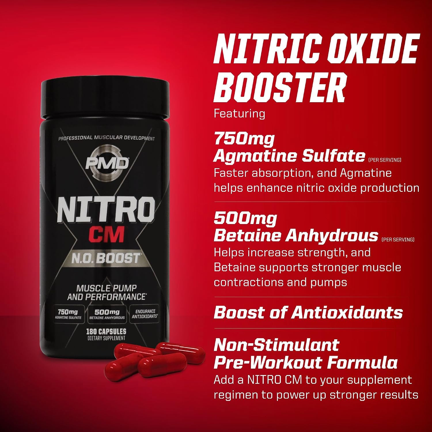 Sports Nitro CM Nitric Oxide with Agmatine Pre Workout Supplement – Muscle Growt