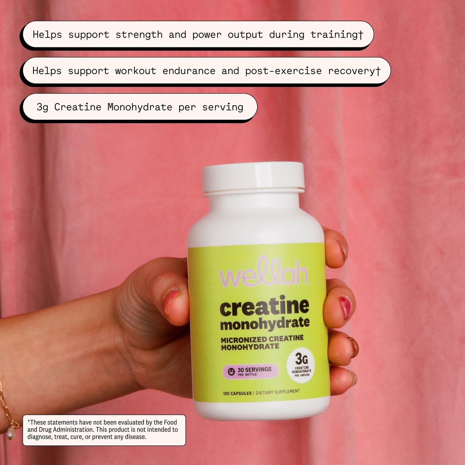 Creatine Monohydrate Capsules (3000 mg) 120 Capsules – Micronized Creatine, 3…