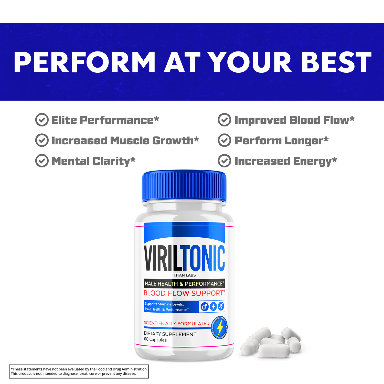 Viriltonic for Male, Viril Tonic Advanced Formula Men Support (120 Capsules)