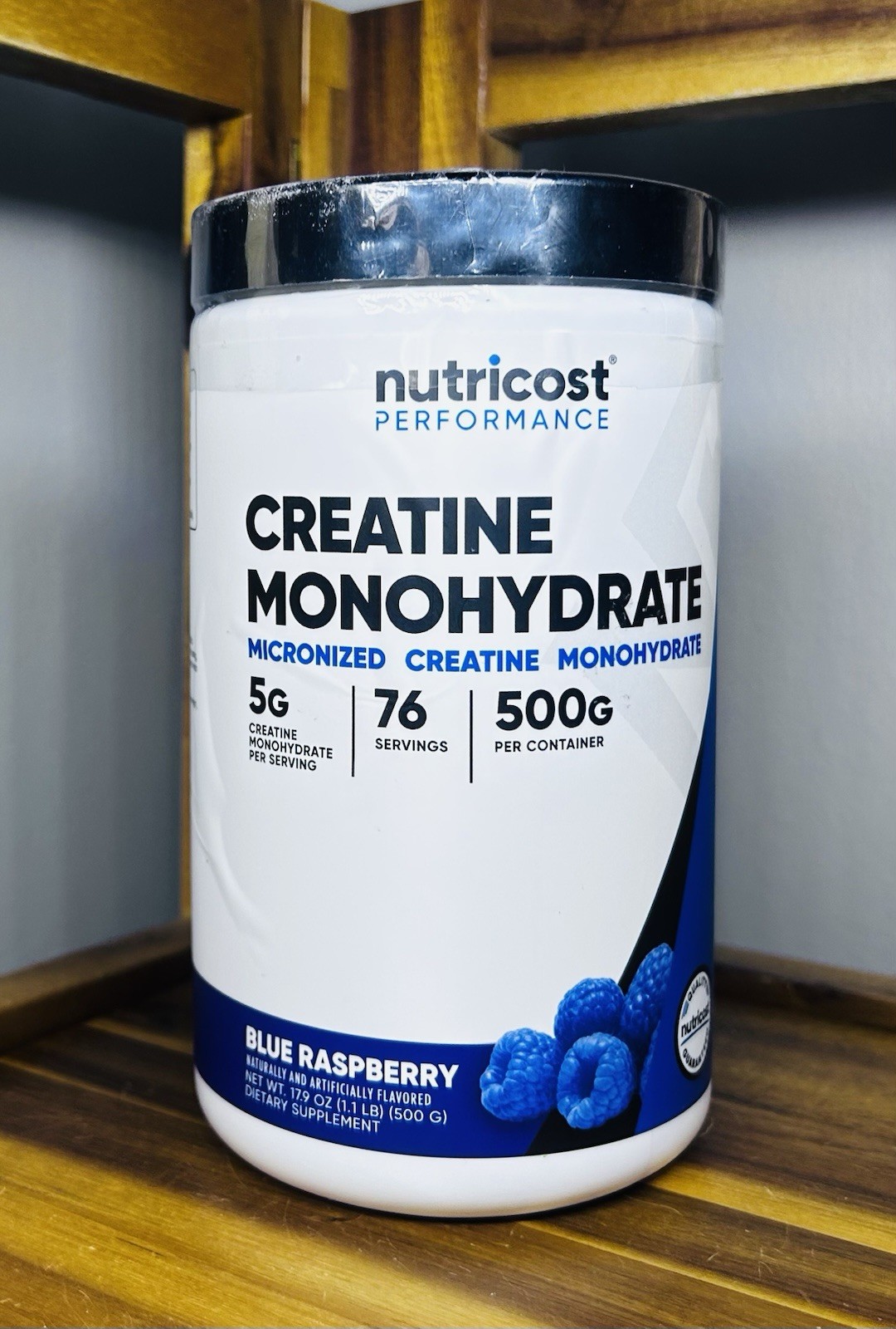 Nutricost Creatine Monohydrate Powder Blue Raspberry, 1.1 LBS- – Expires 01/28