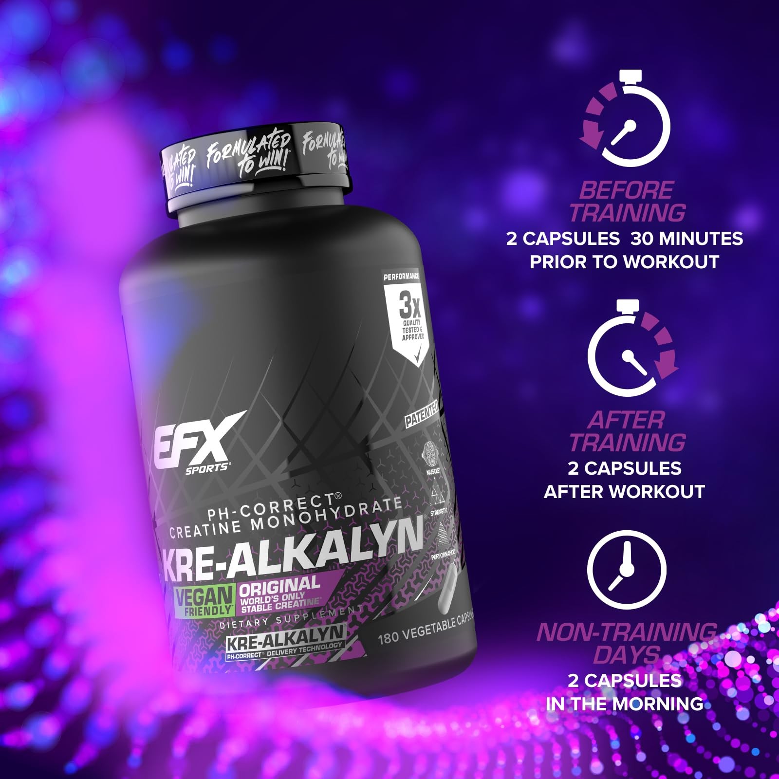 Kre-Alkalyn EFX | pH Correct Creatine Monohydrate Pill Supplement | Vegan Fri…