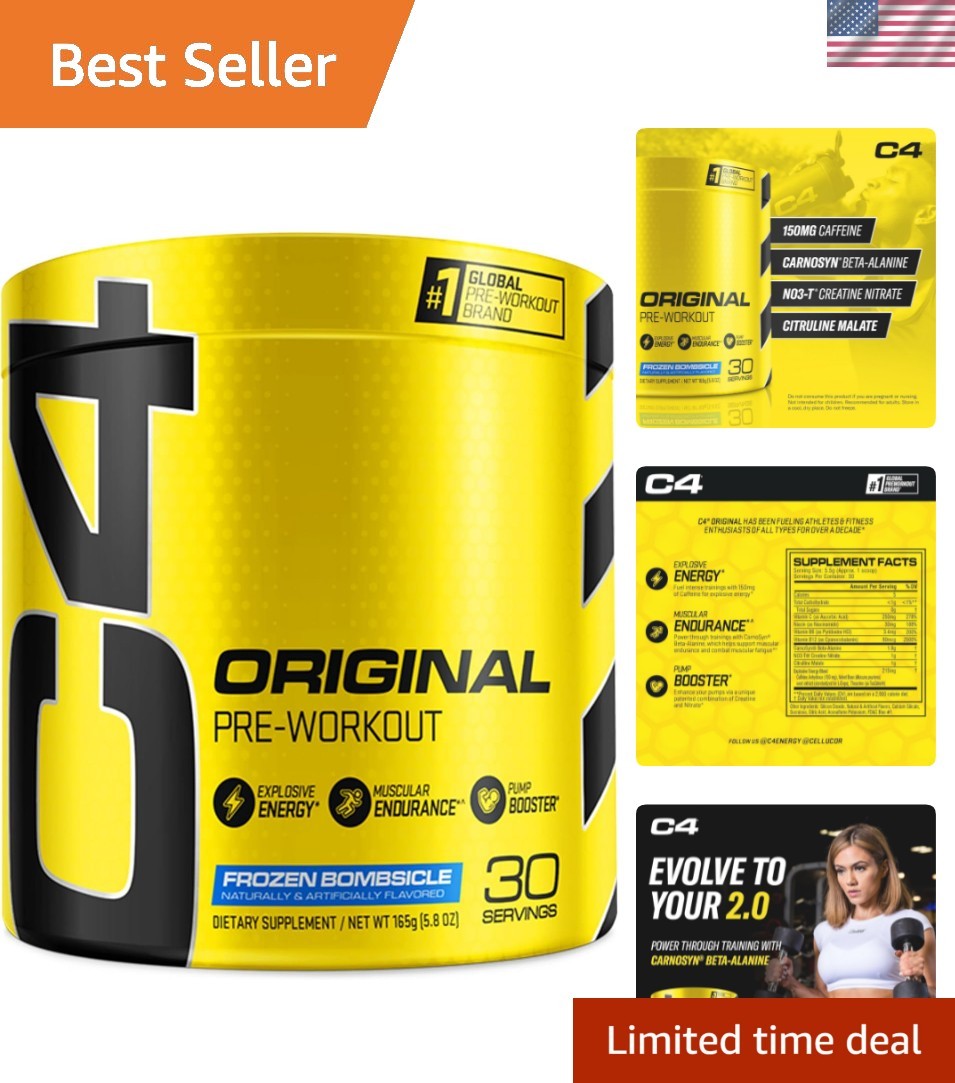 Sugar-Free Frozen Bombsicle Pre-Workout Powder – 30 Servings of Energy & Stre…