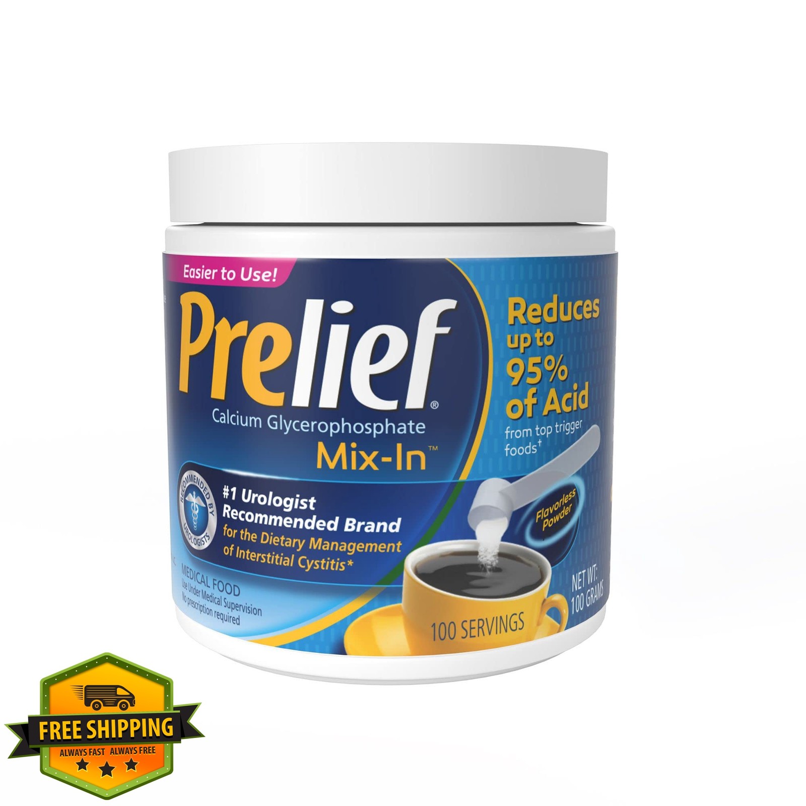 PRELIEF Powder Jar 100 Servings 3.5oz
