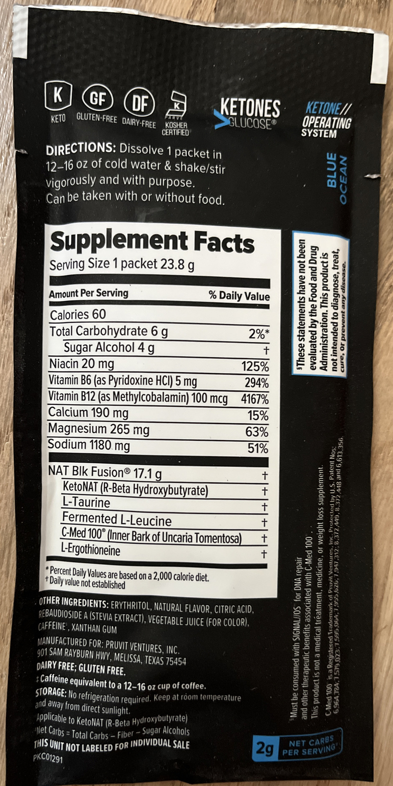 🔥Pruvit Keto OS Ketones Black Label Blue Ocean 5 pack EXP. 07/2026
