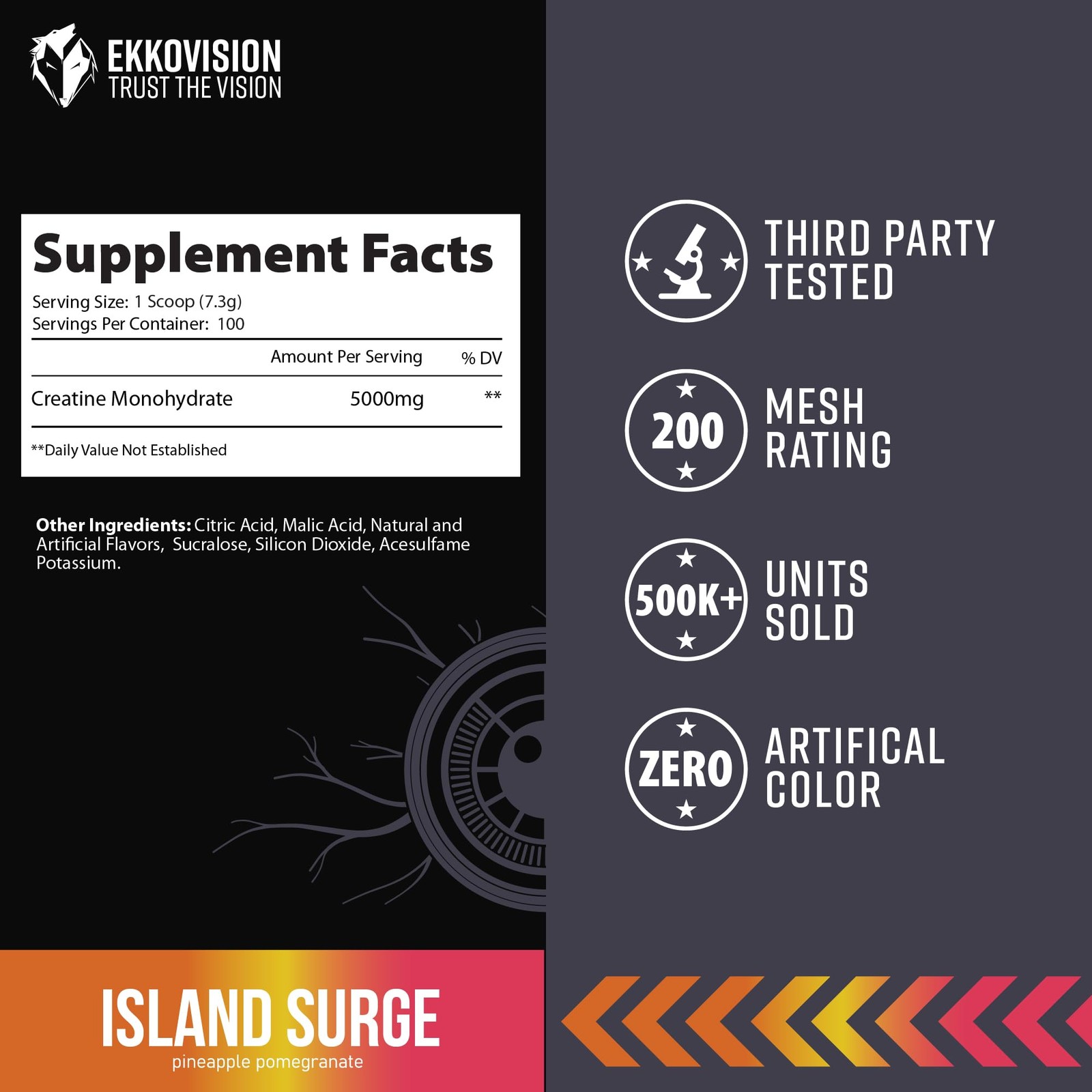Creatine Monohydrate Powder, Micronized, Island Surge, Pre Workout & Post Wor…