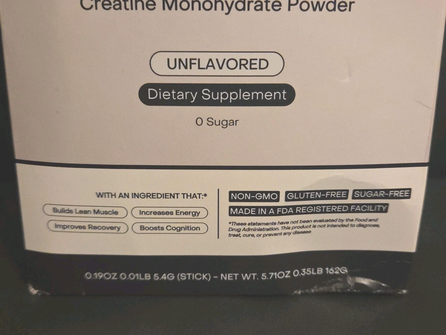 Create Creatine Monohydrate Powder Unflavored 30ct On-The-Go Stick Packs 08/2027