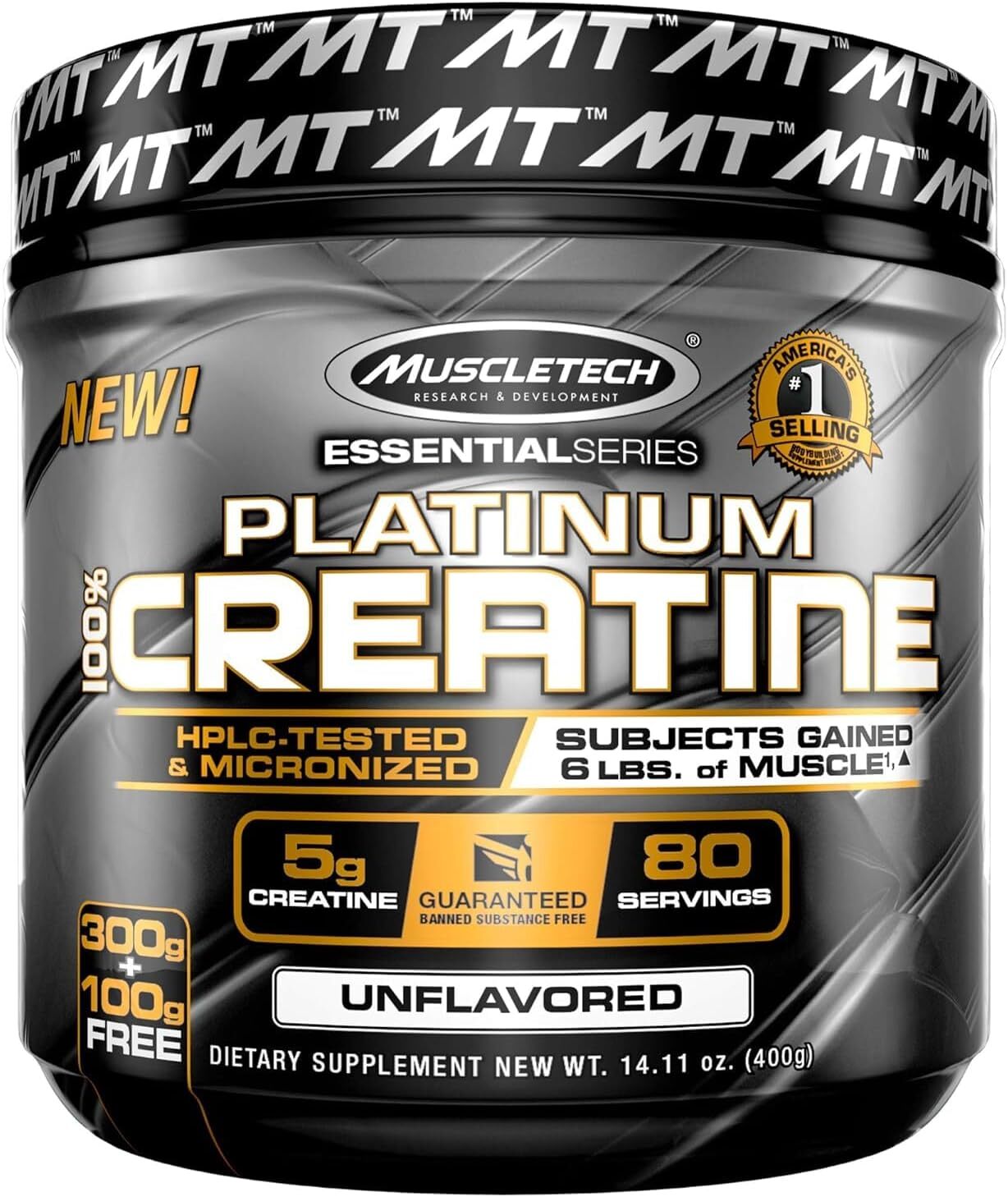 Creatine Monohydrate Powder MuscleTech Platinum Pure Micronized Muscle Recove…