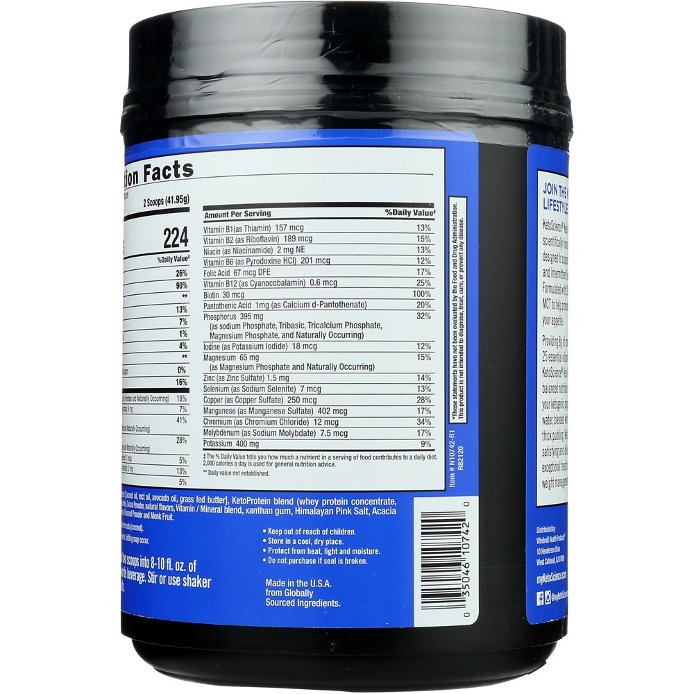Keto Science Chocolate Cream Meal Shake Powder Ketogenic 20G 1 Pack