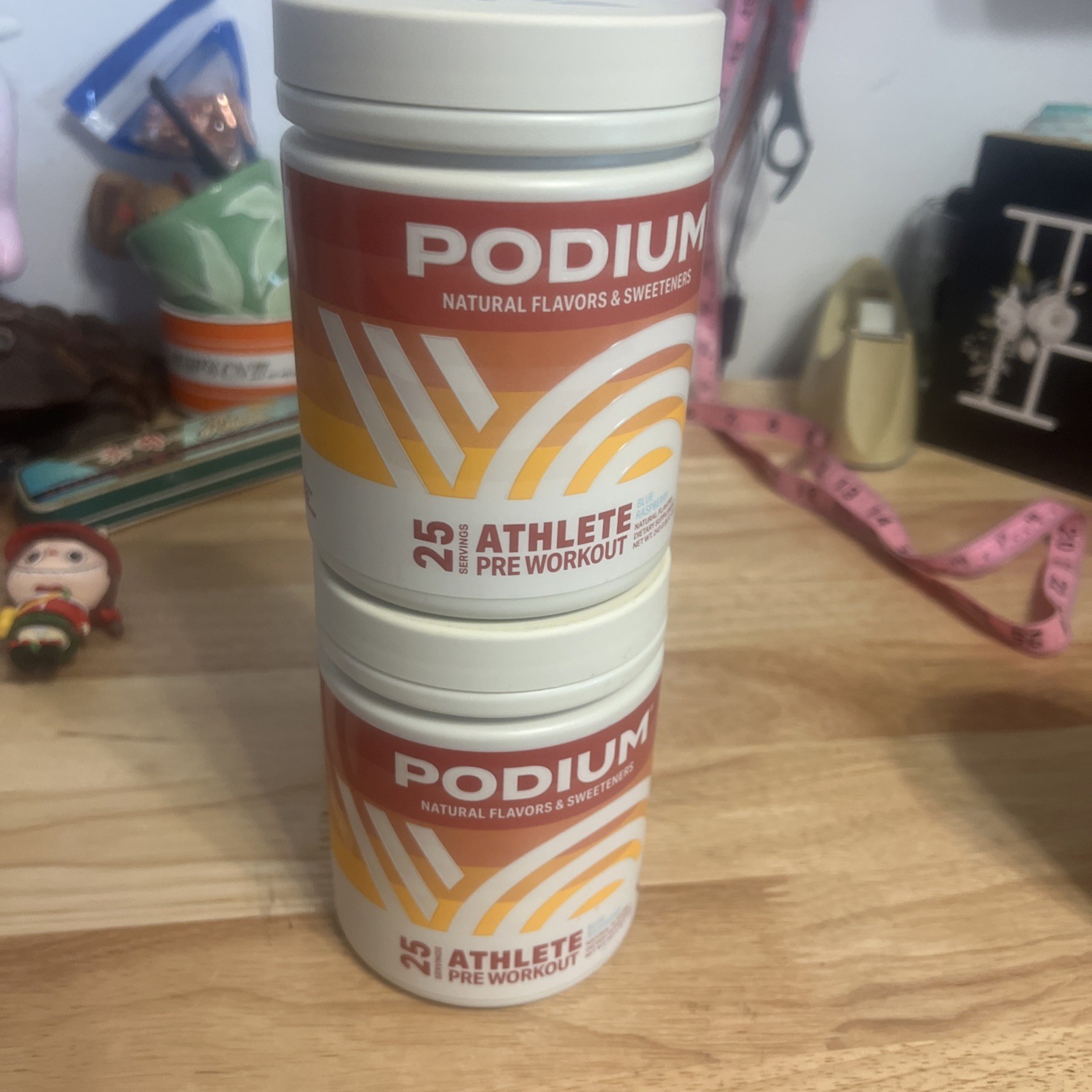 PODIUM Natural Flavors & Sweeteners Athlete Pre Workout Blue Raspberry Exp 01/26