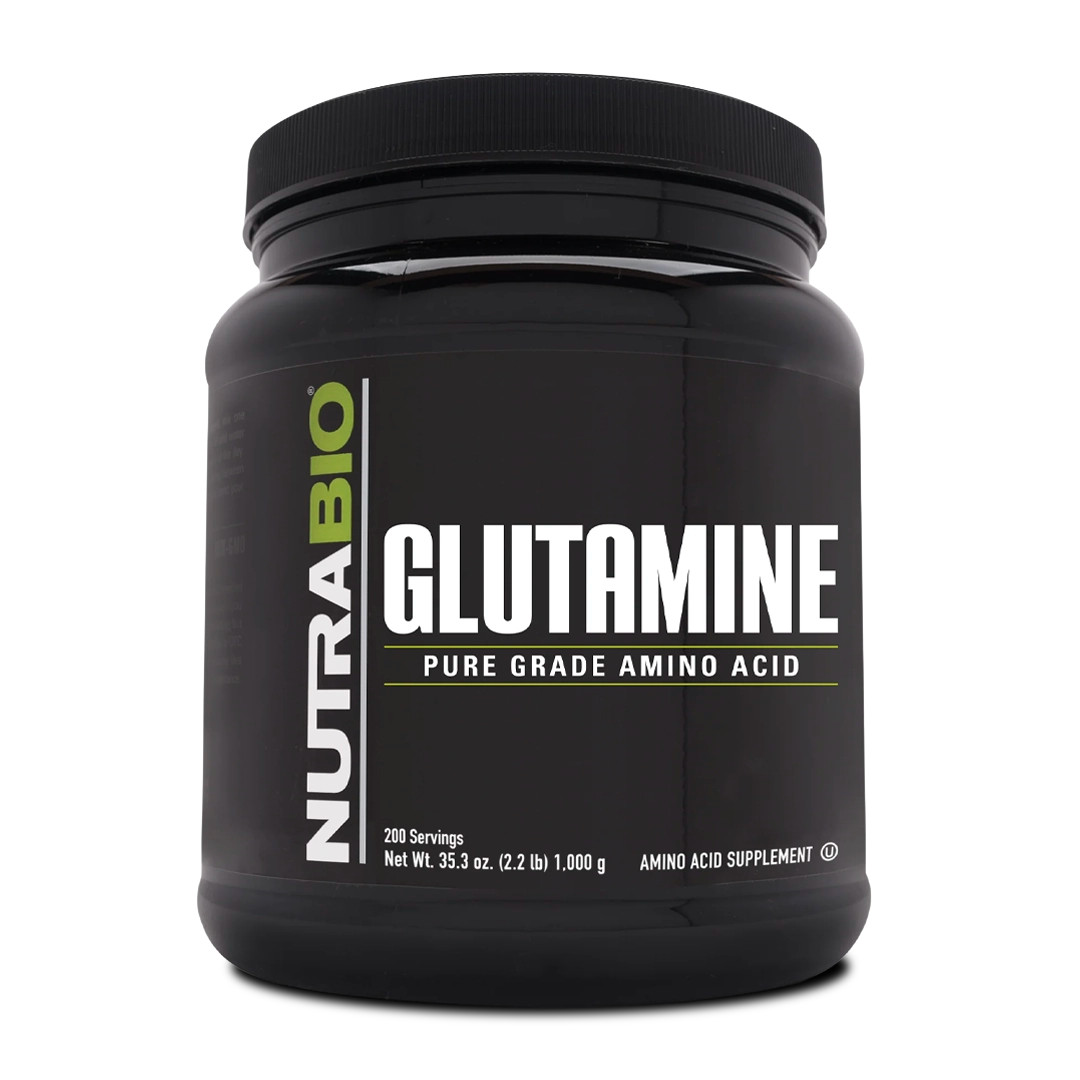 NutraBio – Glutamine Powder, Muscle Recovery & Strength Support-100/200 Servings