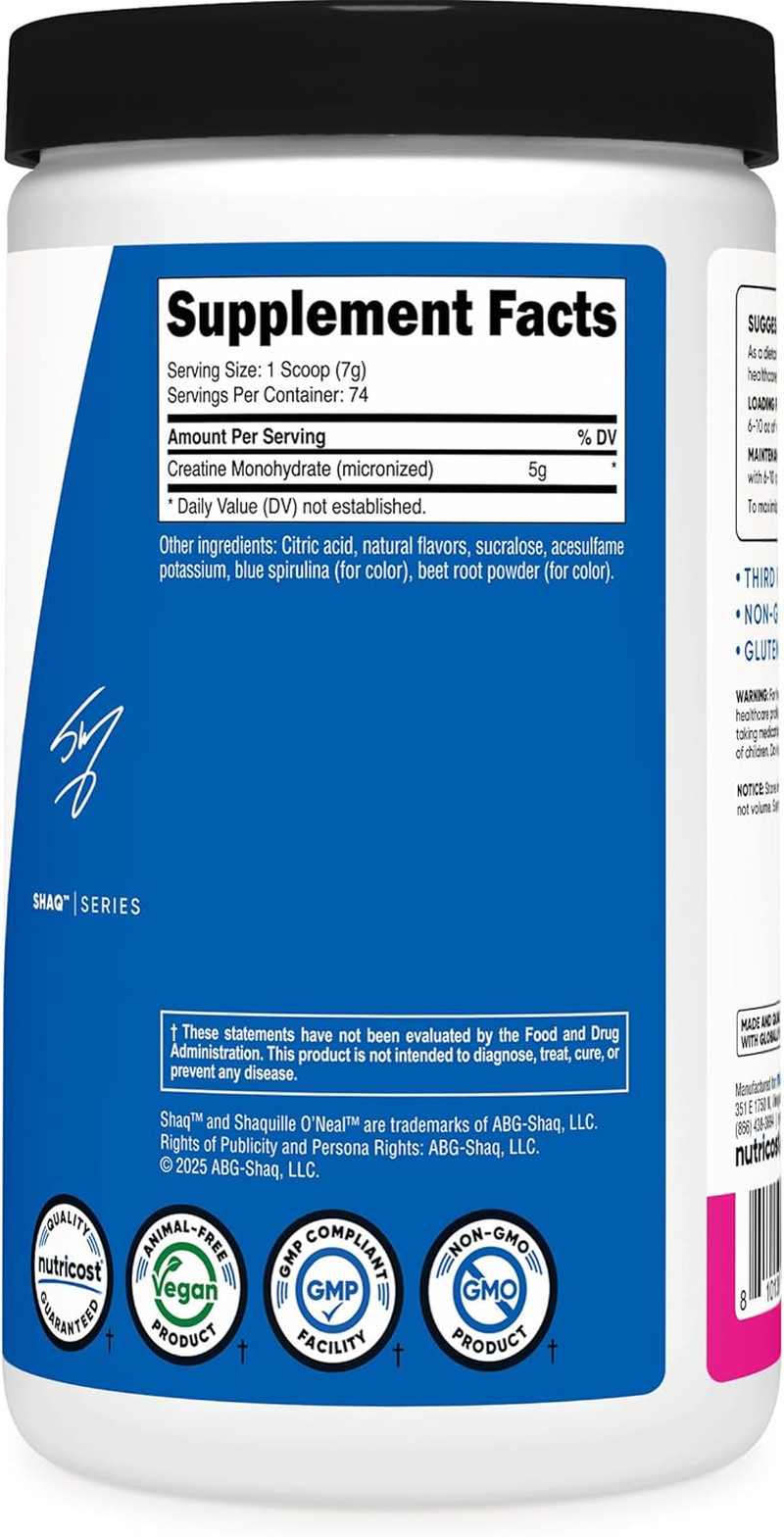 Creatine Monohydrate Powder (Shaq’S Berry Blast, 500 Gram) – Micronized Creatine