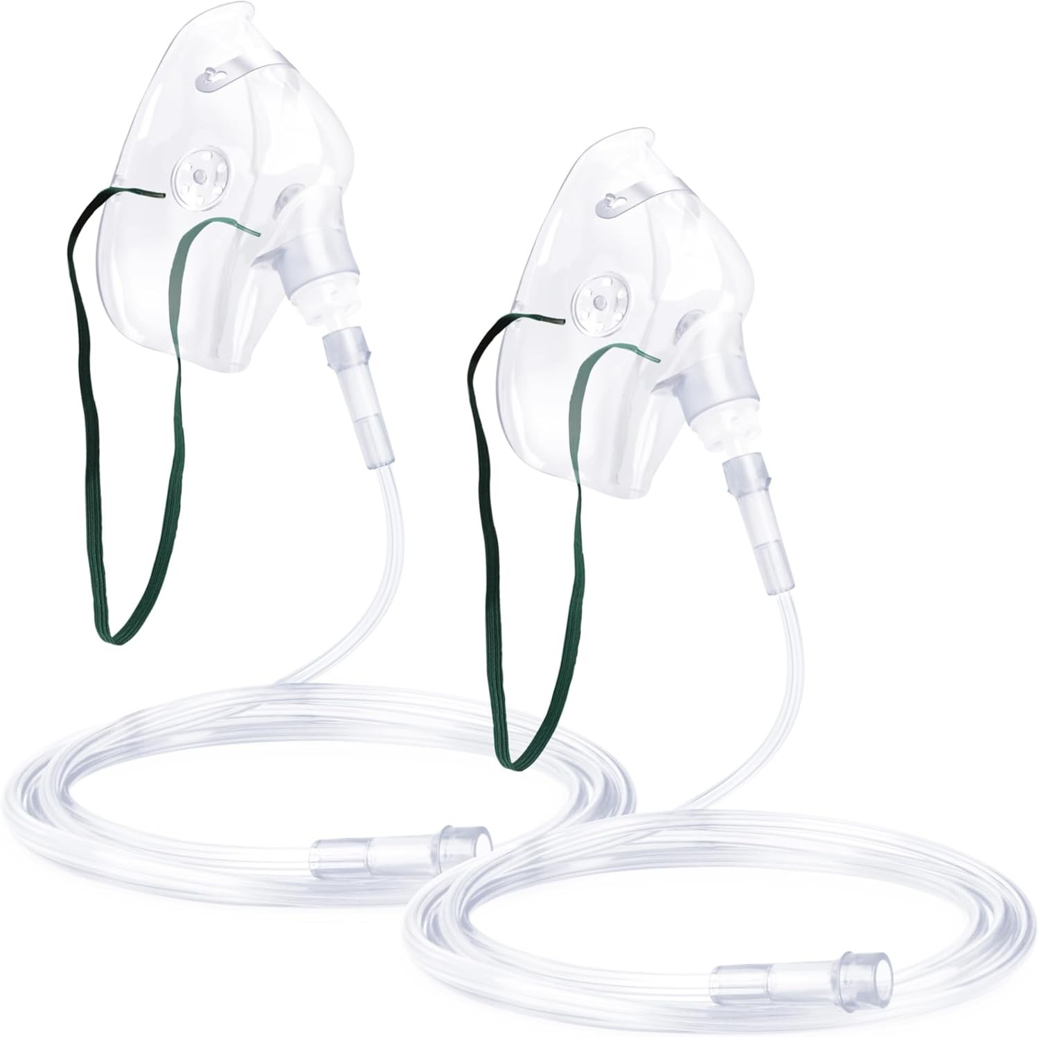 2 Pack Oxygen Mask for Face Adult with 6.6′ Tube & Size M-Clear-2pcs