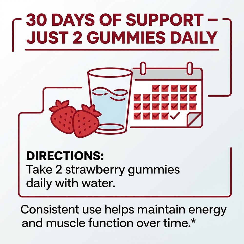 Creatine Monohydrate Gummies Muscle Gain 5000 Mg Per Serving 60 Gummies