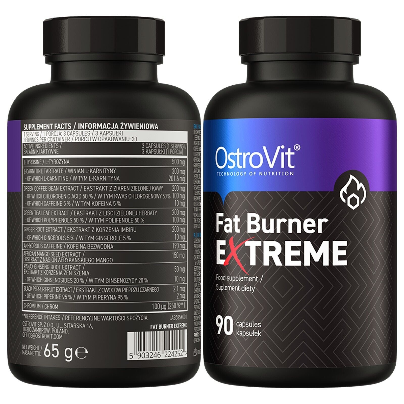 FAT BURNER EXTREME 90 CAPS – Strong thermogenic, fat burner, slimming pills