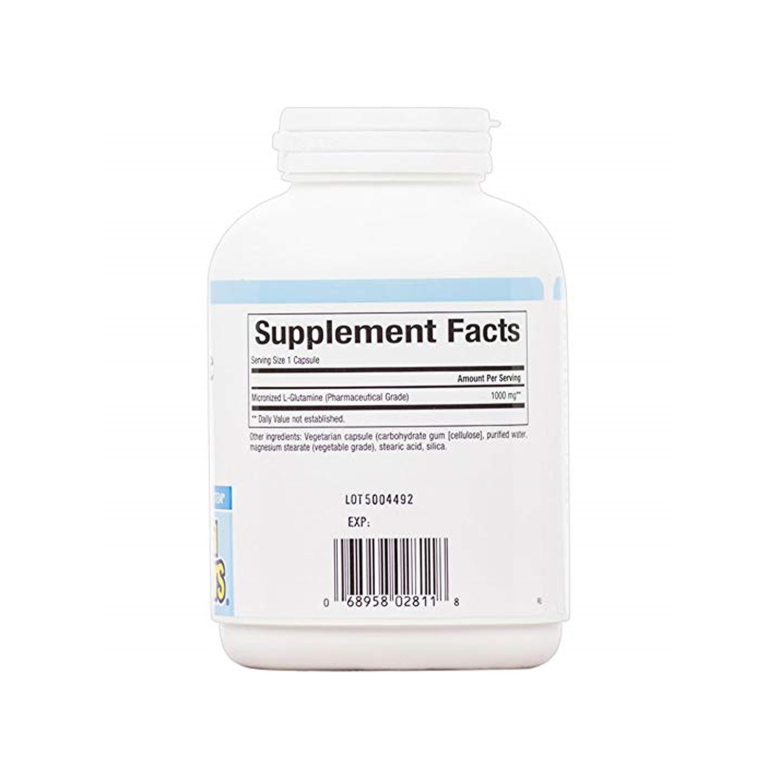 Natural Factors Micronized L-Glutamine 1000 mg, 180 Vegetarian Capsules
