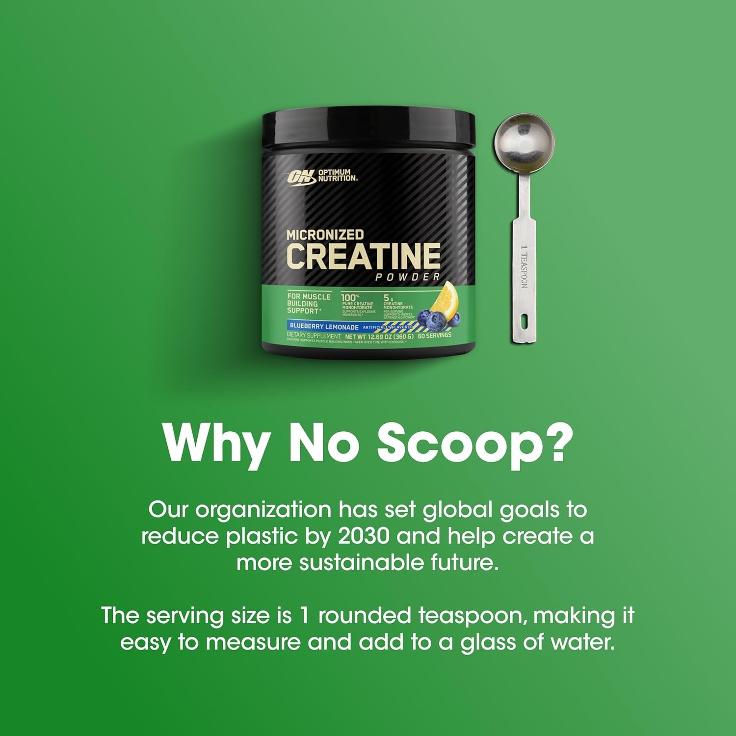 Micronized Creatine Monohydrate Powder, Blueberry Lemonade – 60 Servings