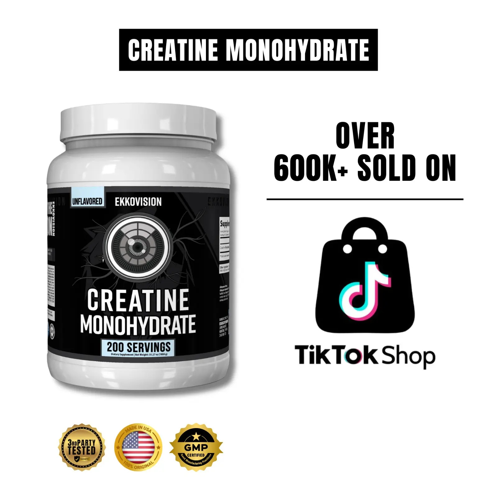 EKKO Creatine Monohydrate – 3Rd Party Tested