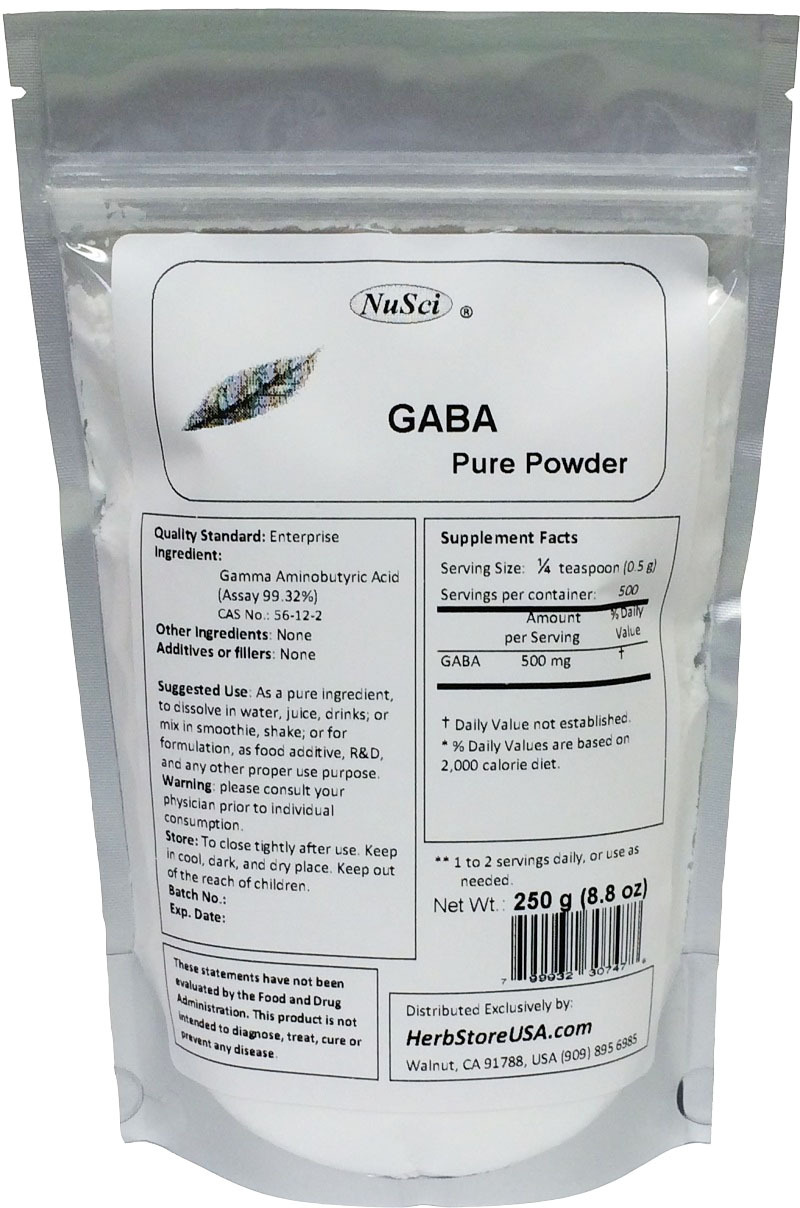 NuSci 100% Pure GABA Powder 250g (8.8oz) lose fat energy relax mood sleep
