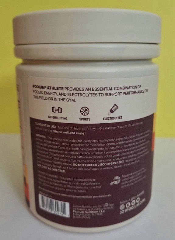 Podium Pre-Workout Powder Sour Watermelon 25 Servings Gluten-Free