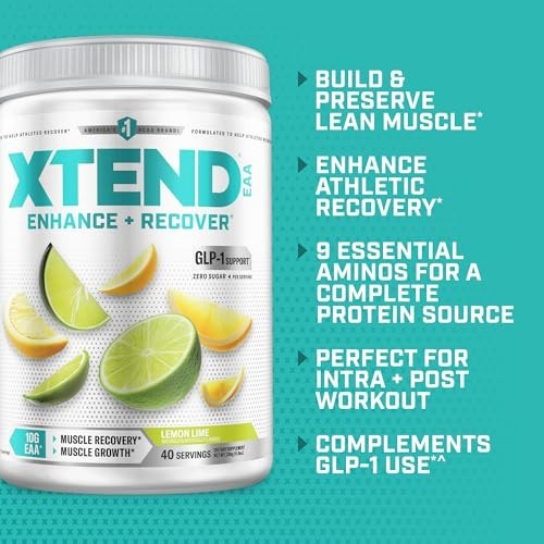 EAA BCAA Powder for Muscle Recovery & Lean Growth | 10g EAAs | Lemon Lime Flavor