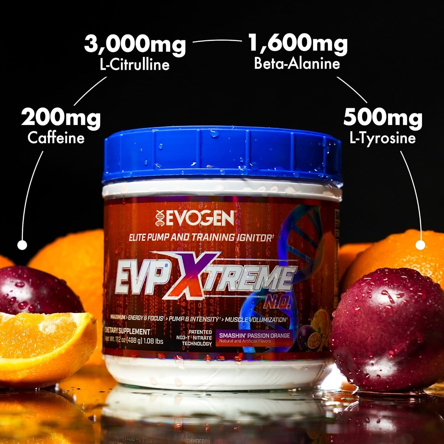 Pre Workout Powder for Energy & Endurance – EVP Xtreme NO, 40 Servings Orange