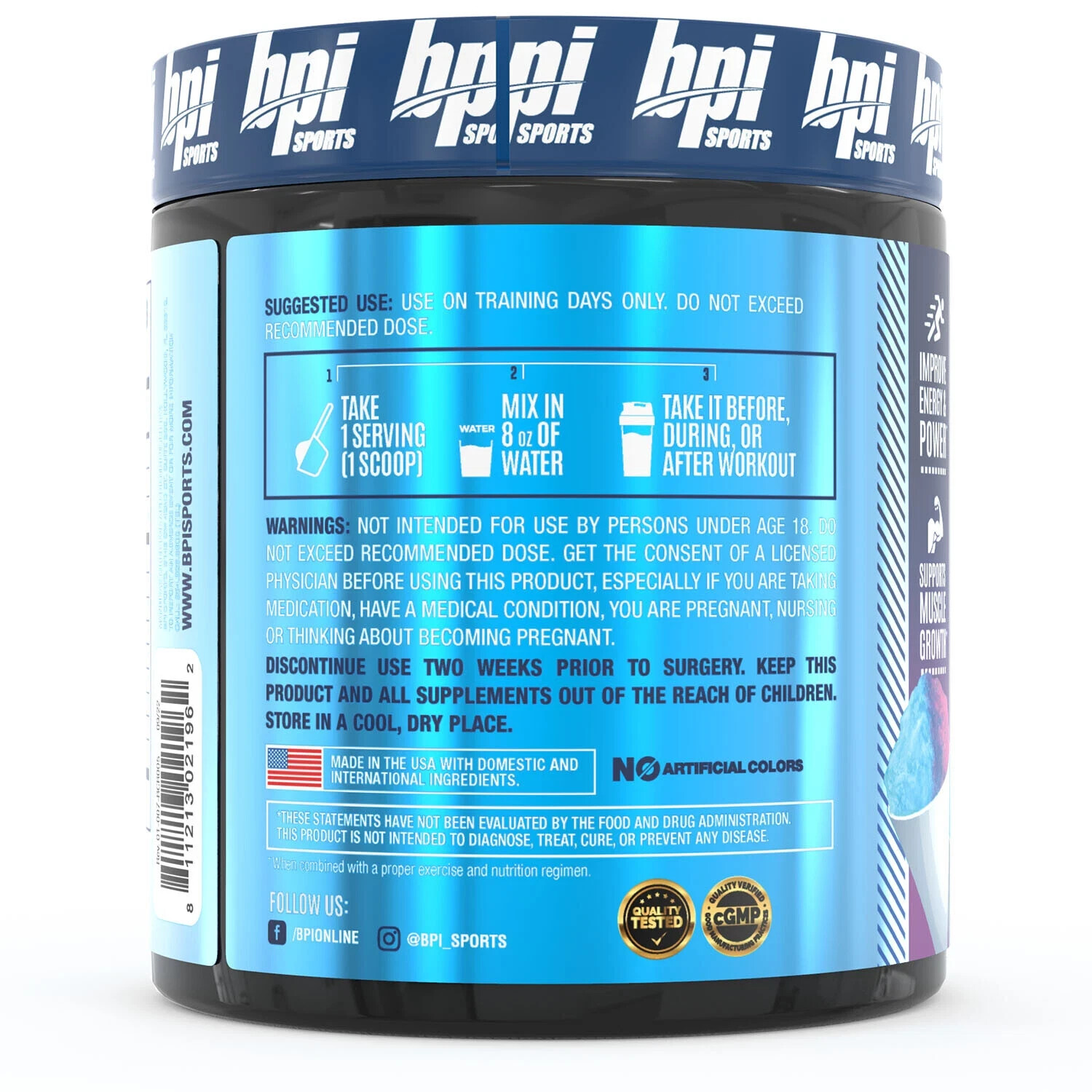 BPI Sports Best Creatine For Muscle Growth Snow Cone 50 Servings