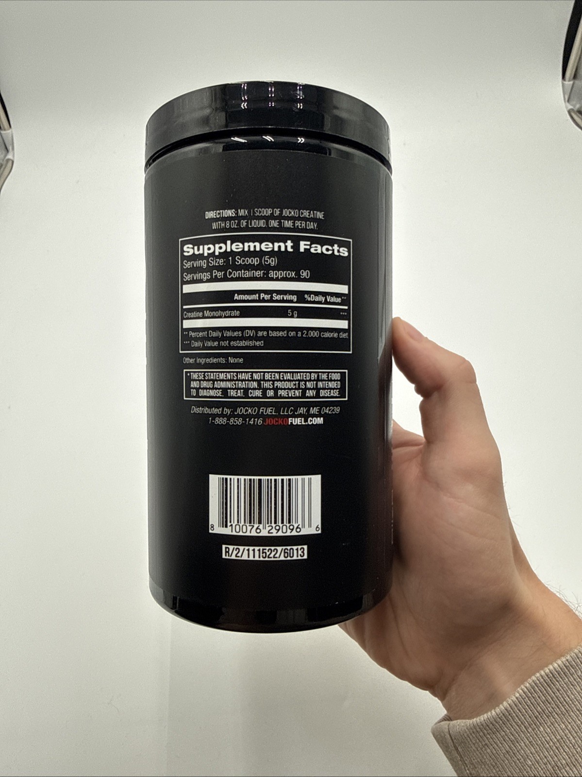 JOCKO Creatine Powder Muscle Strength Cognitive Energy Unflavored – Size: 16 oz