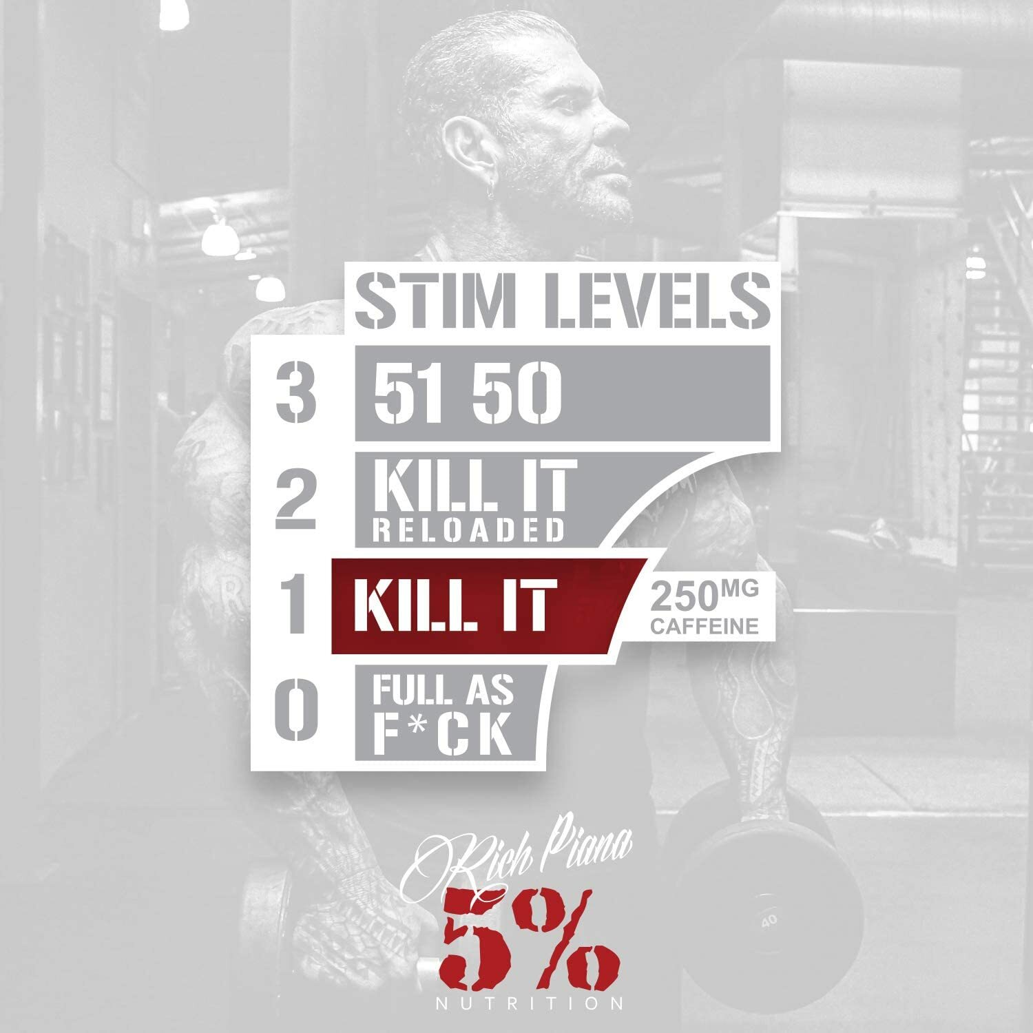 5% Nutrition Rich Piana KILL IT *Legendary Pre-Workout* 30 Servings- ALL FLAVORS