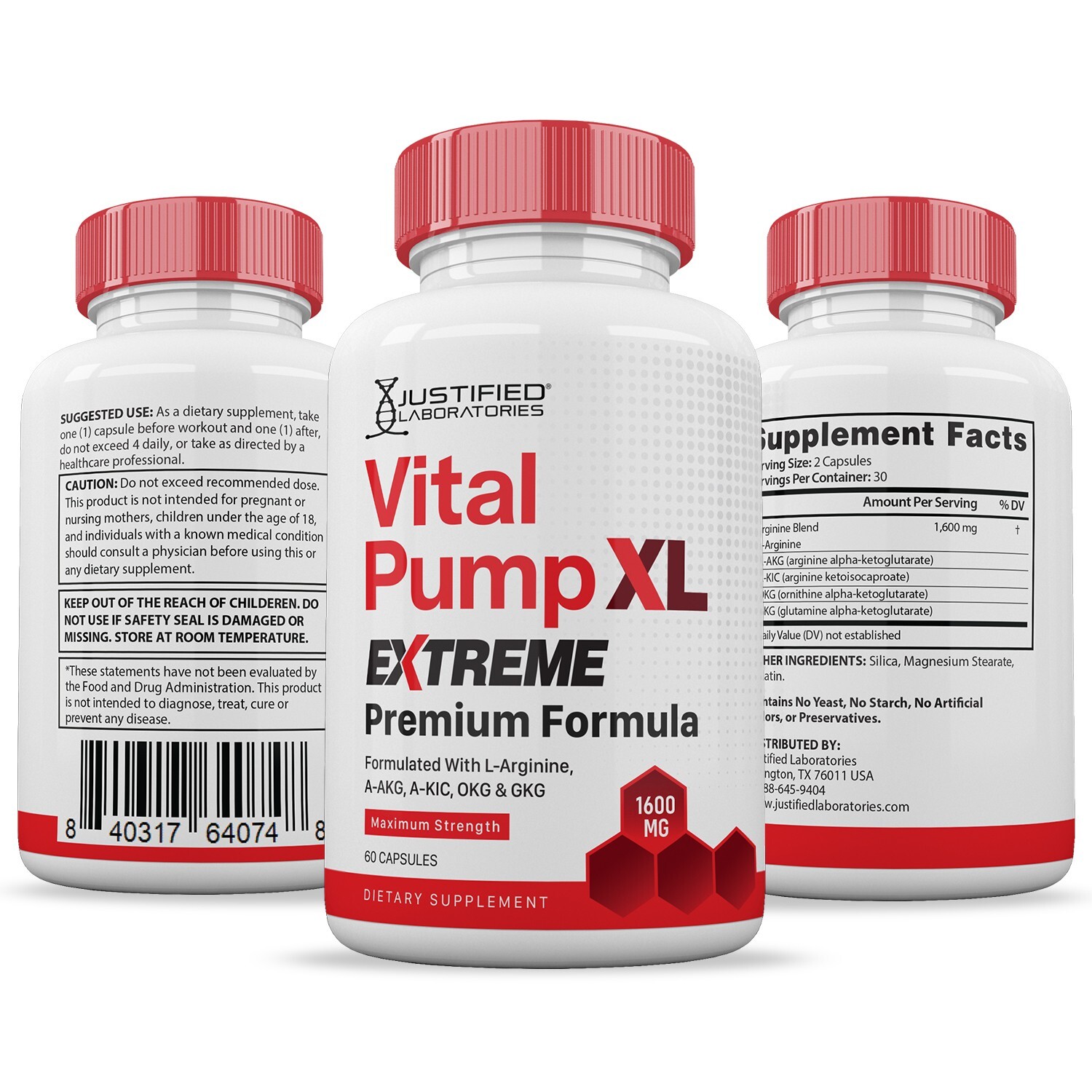 Vital Pump XL Extreme 1600MG For Men Premium Formula Supplement Pills 10 Pack