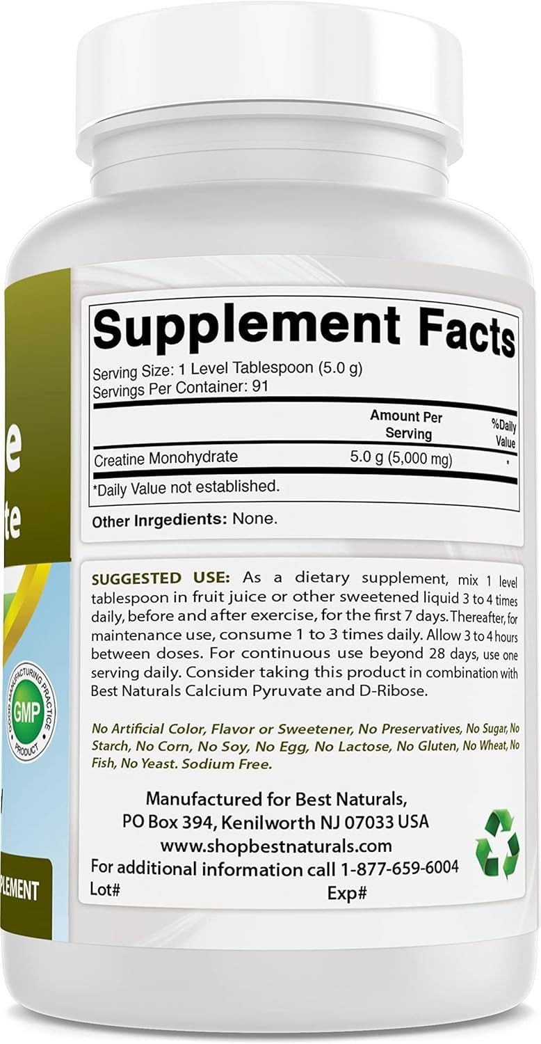 Best Naturals Creatine Monohydrate 1 Lb Powder