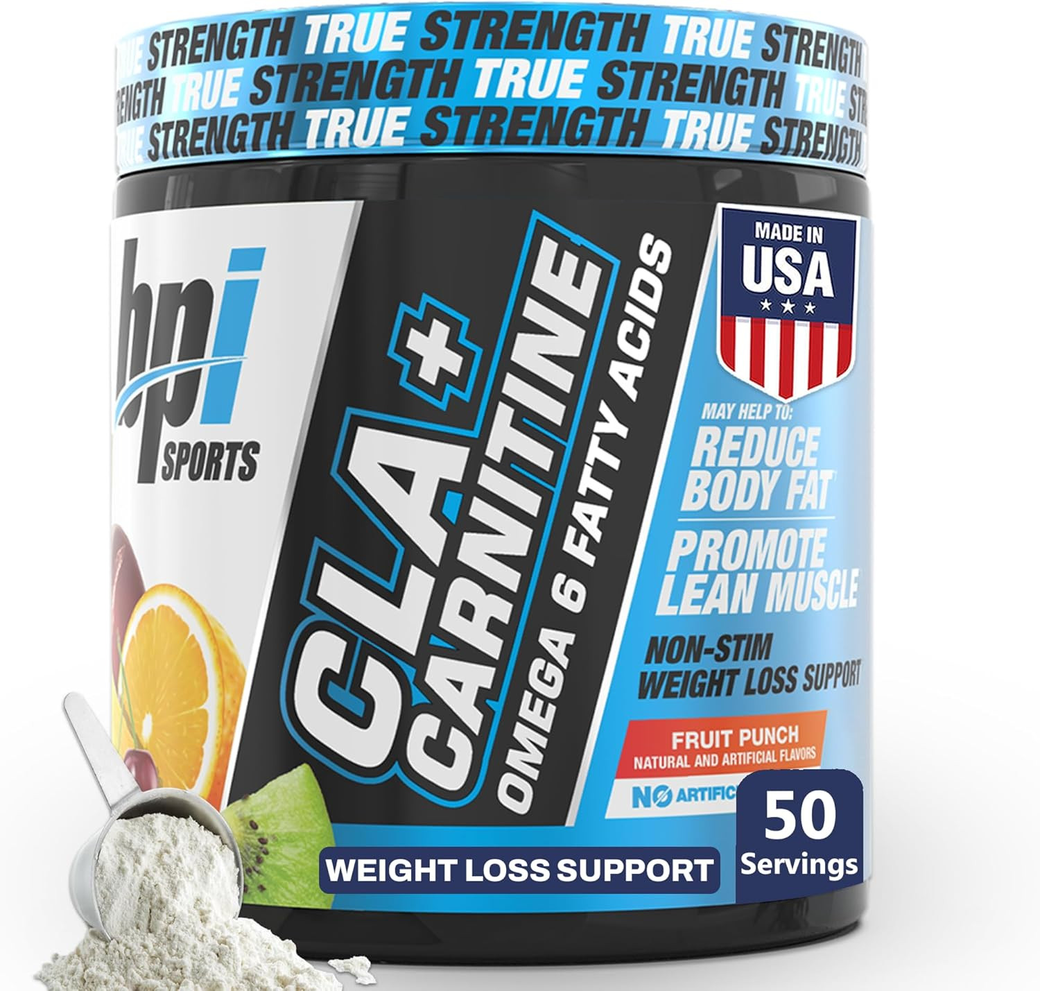 BPI Sports CLA + Carnitine Powder, Snow Cone, 50 Servings, Weight Loss & Lean Mu