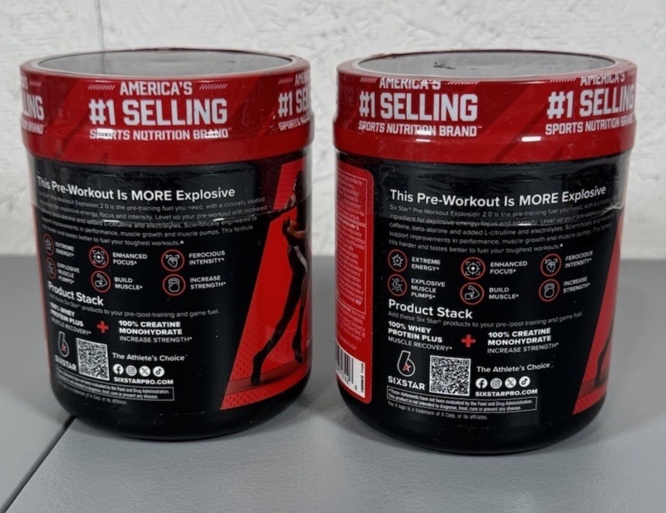2 – New Six Star Pre-Workout Explosion 2.0 Fruit Punch – 9.52oz Each Exp. 6/5/27