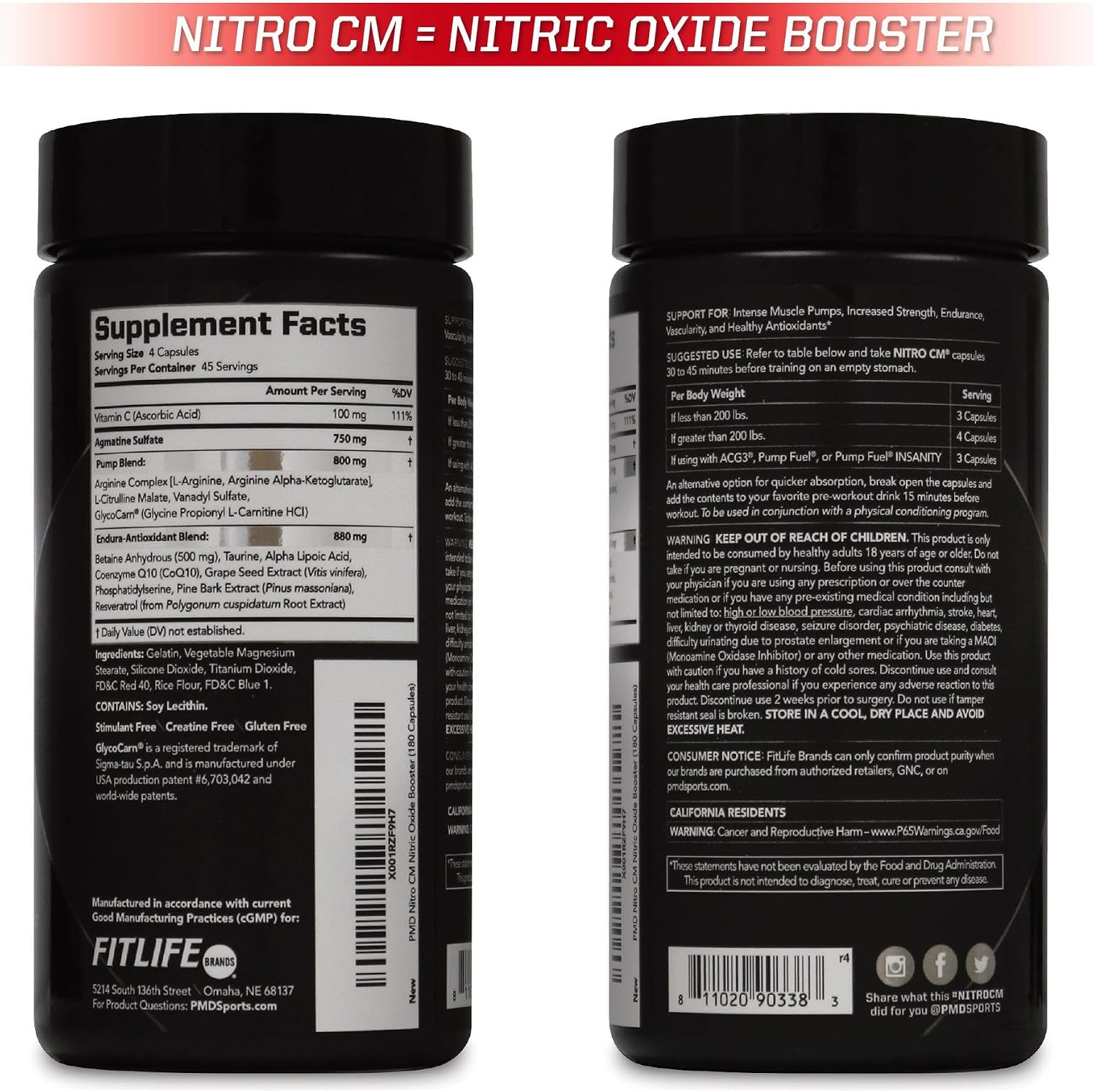 Sports Nitro CM Nitric Oxide with Agmatine Pre Workout Supplement – Muscle Growt