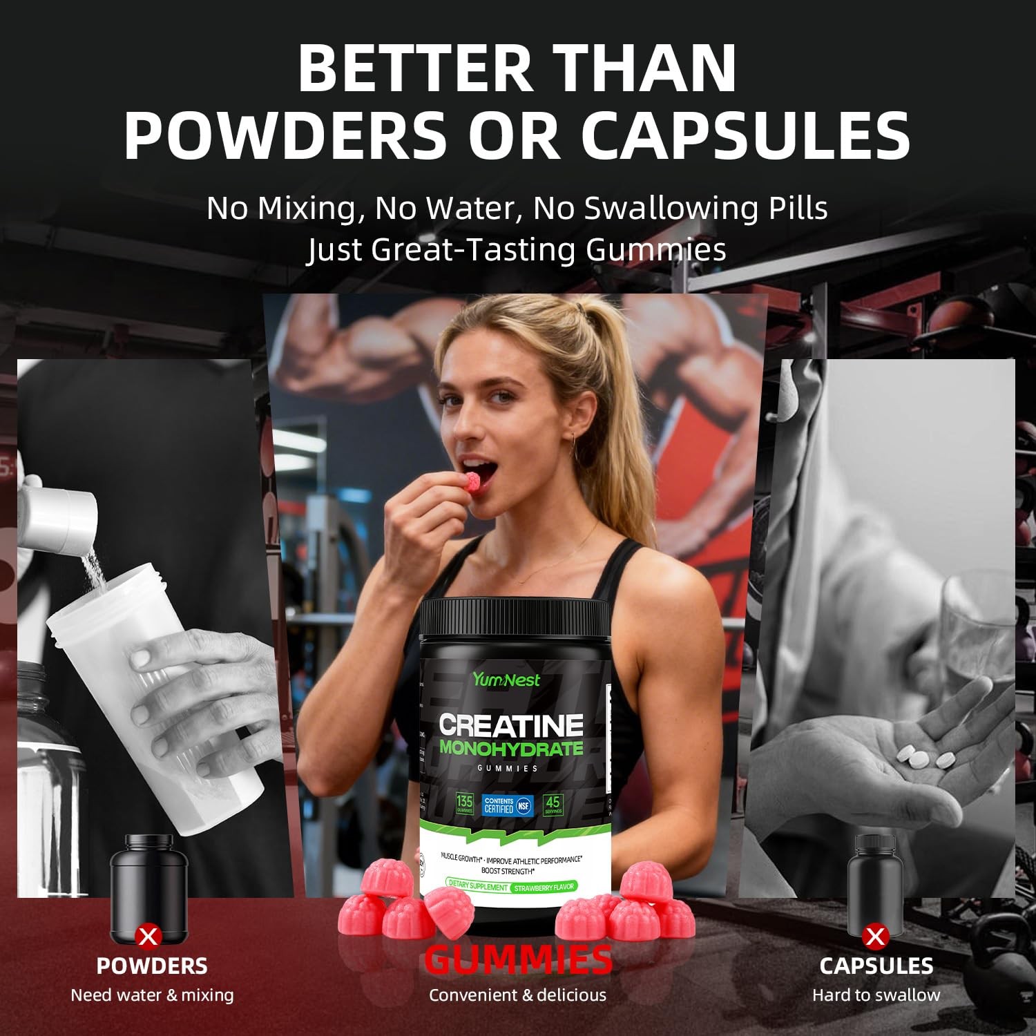 Creatine Gummies NSF Certified for Men & Women, 5000 MG Creatine Monohydrate …