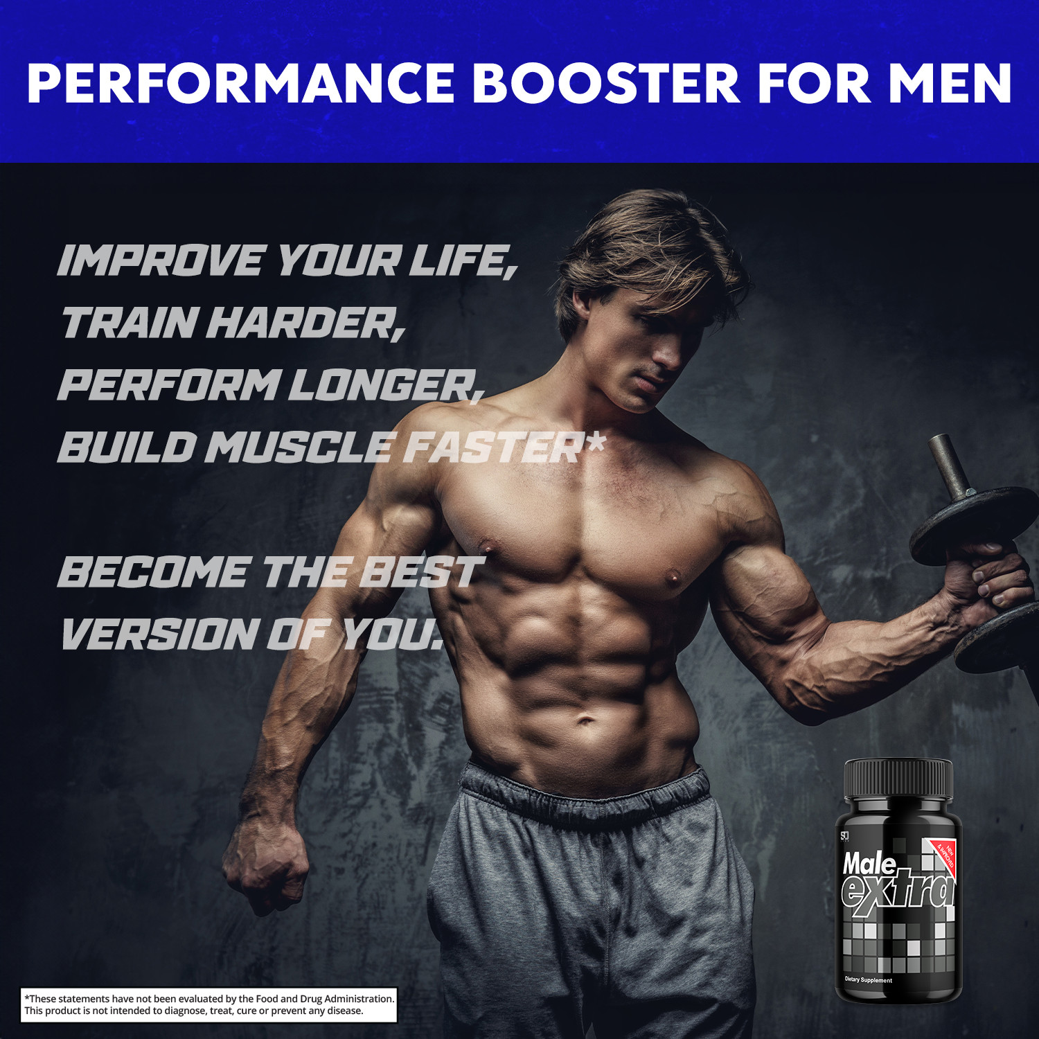 Male Extra Performance Supplement, MaleExtra for Enhancement 180 Capsules 3 Pack