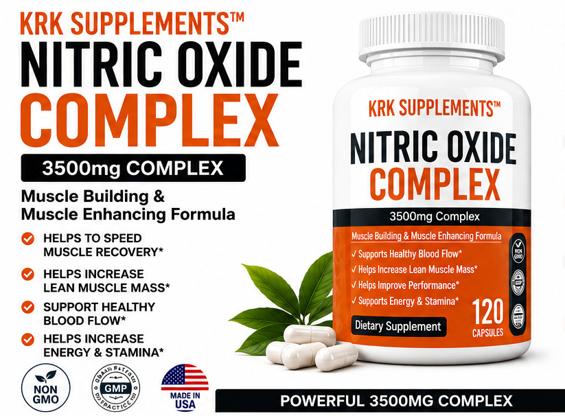 1 Bottle Nitric Oxide Complex 3500mg L-Arginine AAKG Muscle Pump Growth Pills